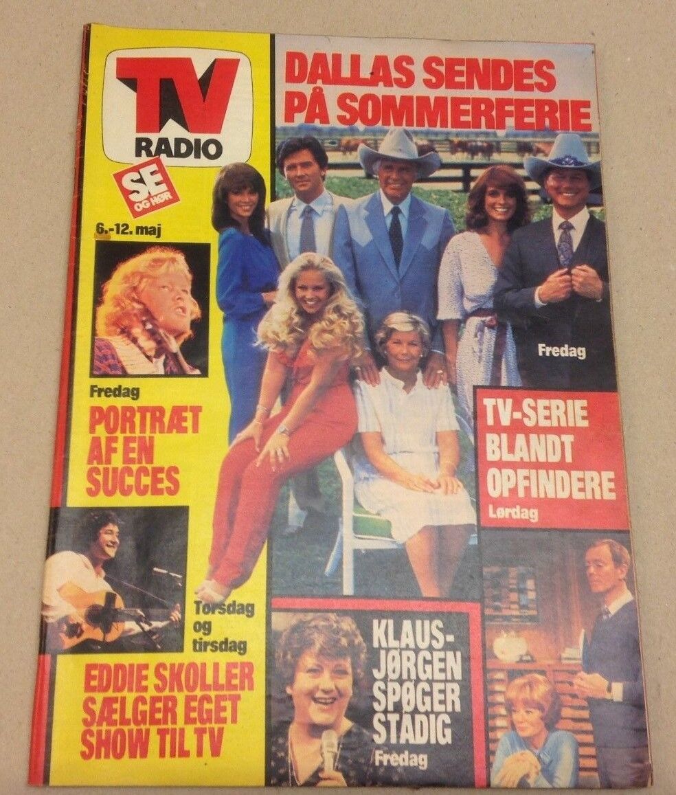 Dollars Back Cover JR Ewing Sue Ellen Vtg Danish Magazine 1982 "Se og Hoer"