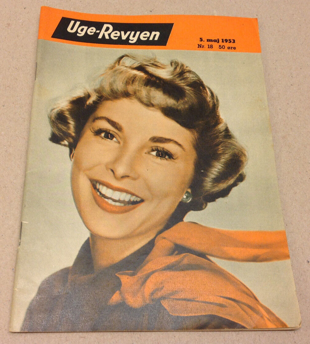 JANET LEIGH FRONT COVER + KAI WINDING ON BACK COVER VINTAGE Danish Magazine 1953