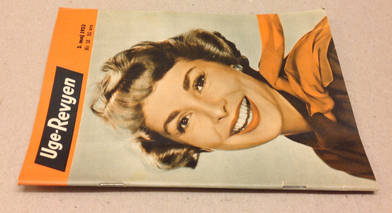 JANET LEIGH FRONT COVER + KAI WINDING ON BACK COVER VINTAGE Danish Magazine 1953