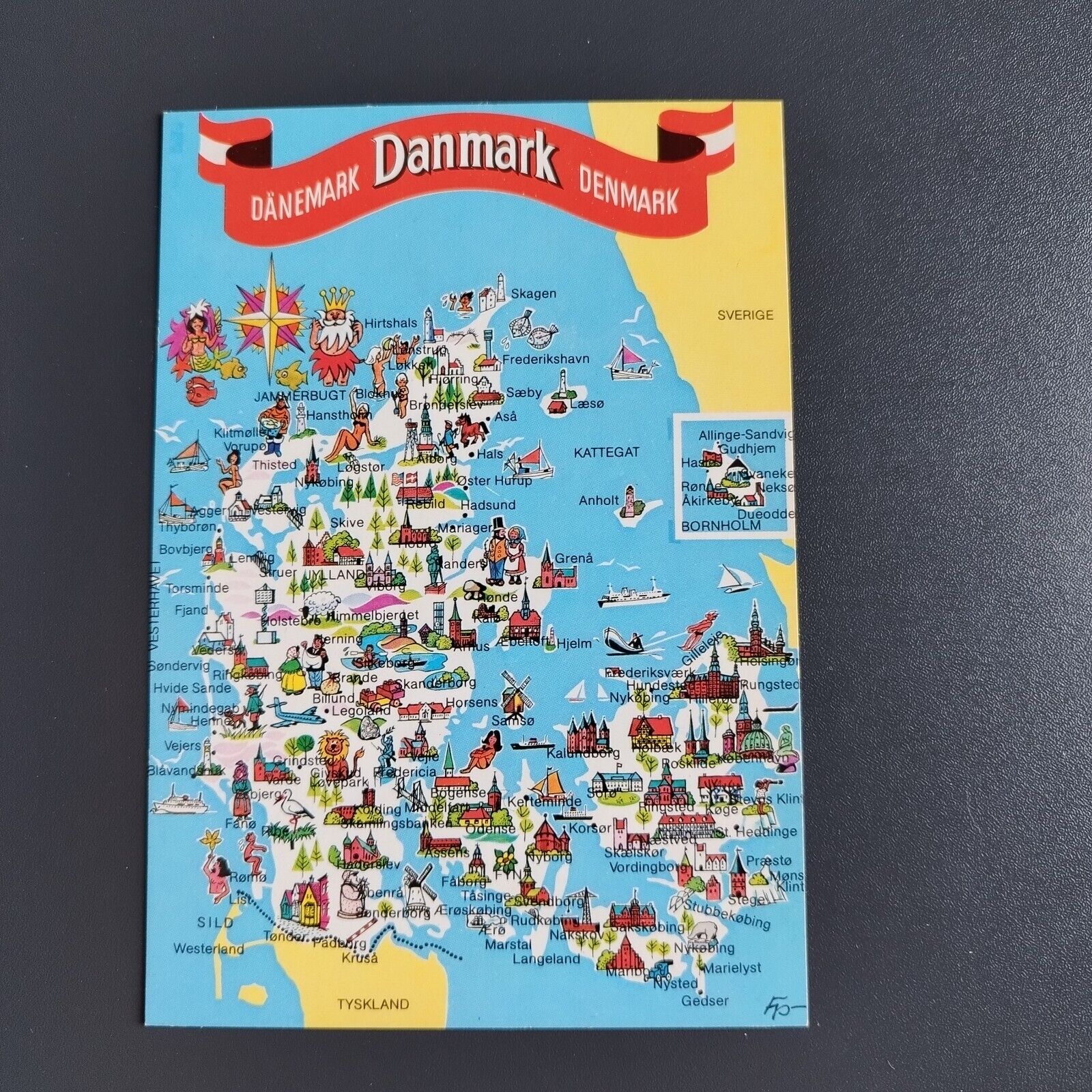 Denmark Map of Denmark  Wadmanns Pubishing Co - Unposted