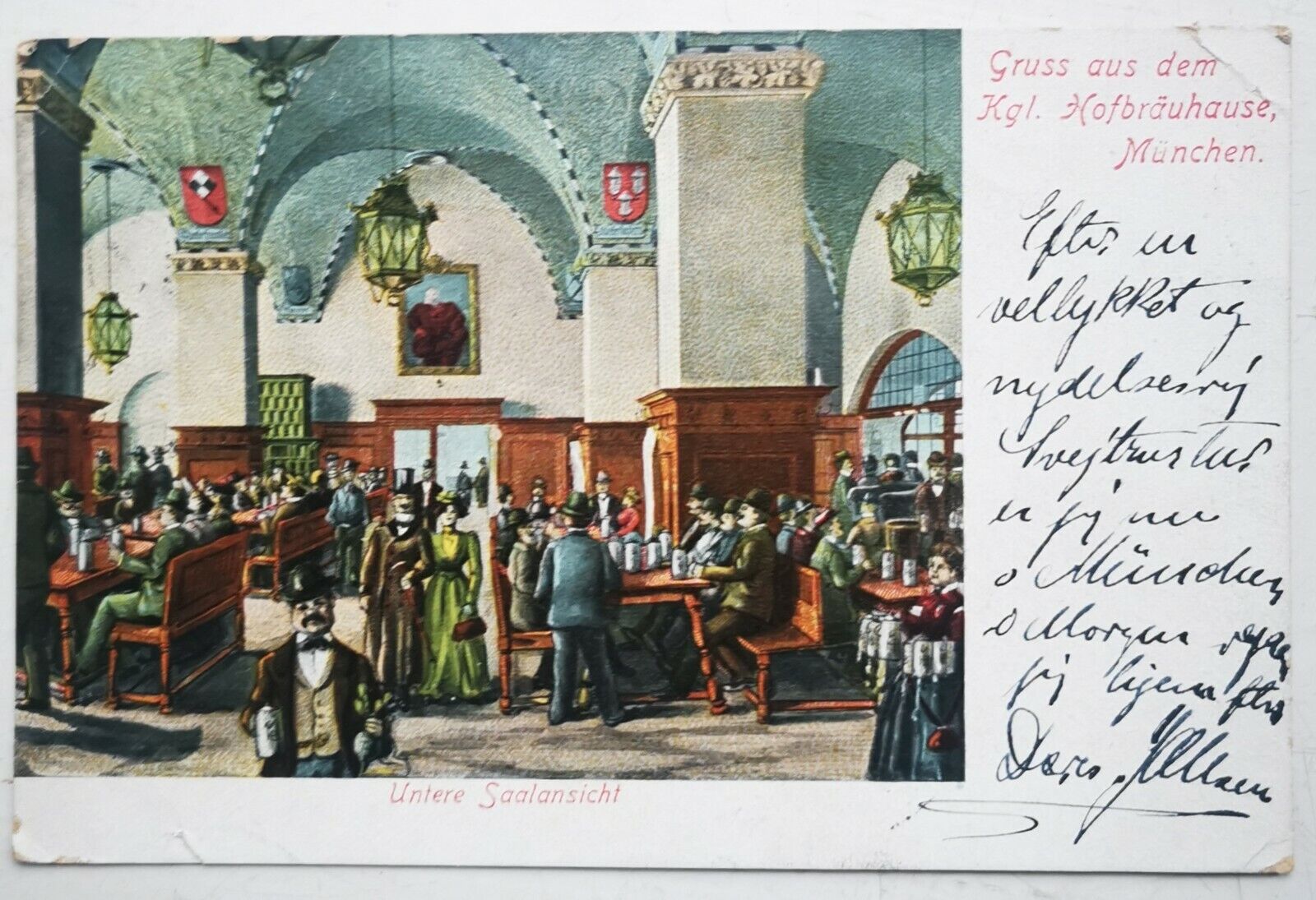 Antique colored postcard: Gruss aus München Germany Mailed in 1905  Pok1222