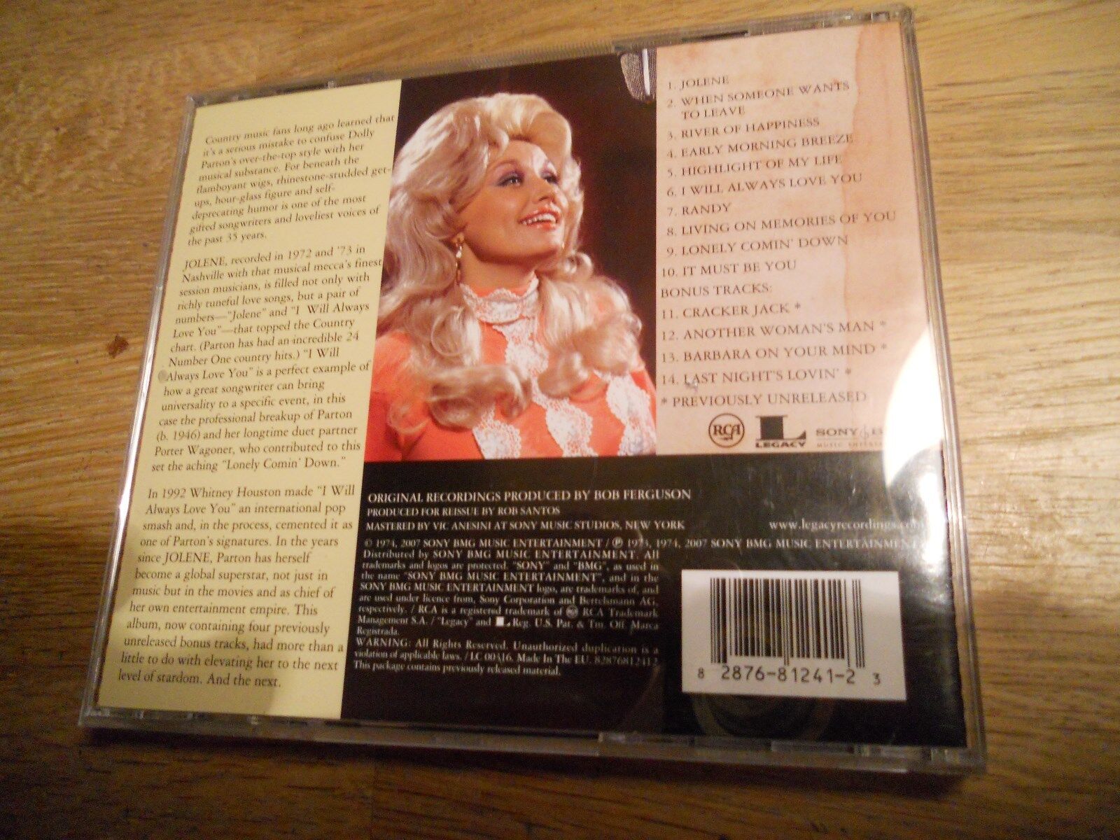 DOLLY PARTON JOLENE 2007 CD 14 TRACKS REMASTERED PREVIOUSLY UNRELEASED SONGS NEW