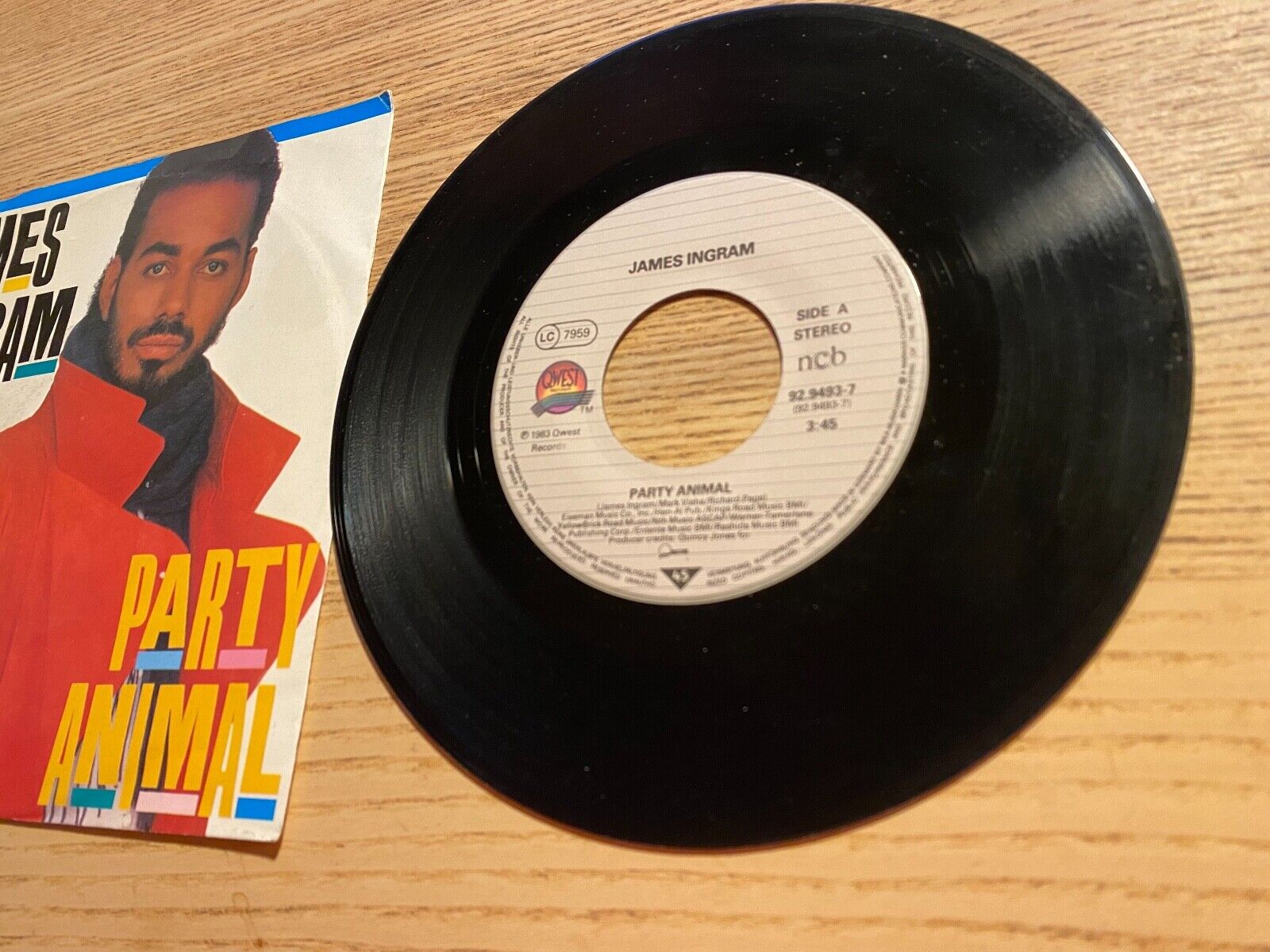 JAMES INGRAM "PARTY ANIMAL/COME A DA MACHINE" 1983 GERMAN PRESS VINYL SINGLE NCB