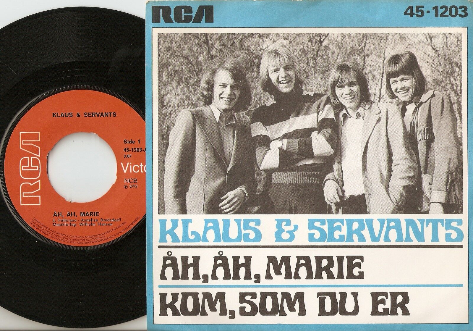 KLAUS  SERVANTS "6" ORIGINAL RCA 45s  PICTURE SLEEVES DANISH POP PIGTRÅD BEAT