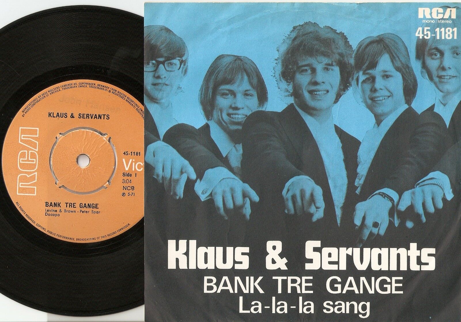 KLAUS  SERVANTS "6" ORIGINAL RCA 45s  PICTURE SLEEVES DANISH POP PIGTRÅD BEAT