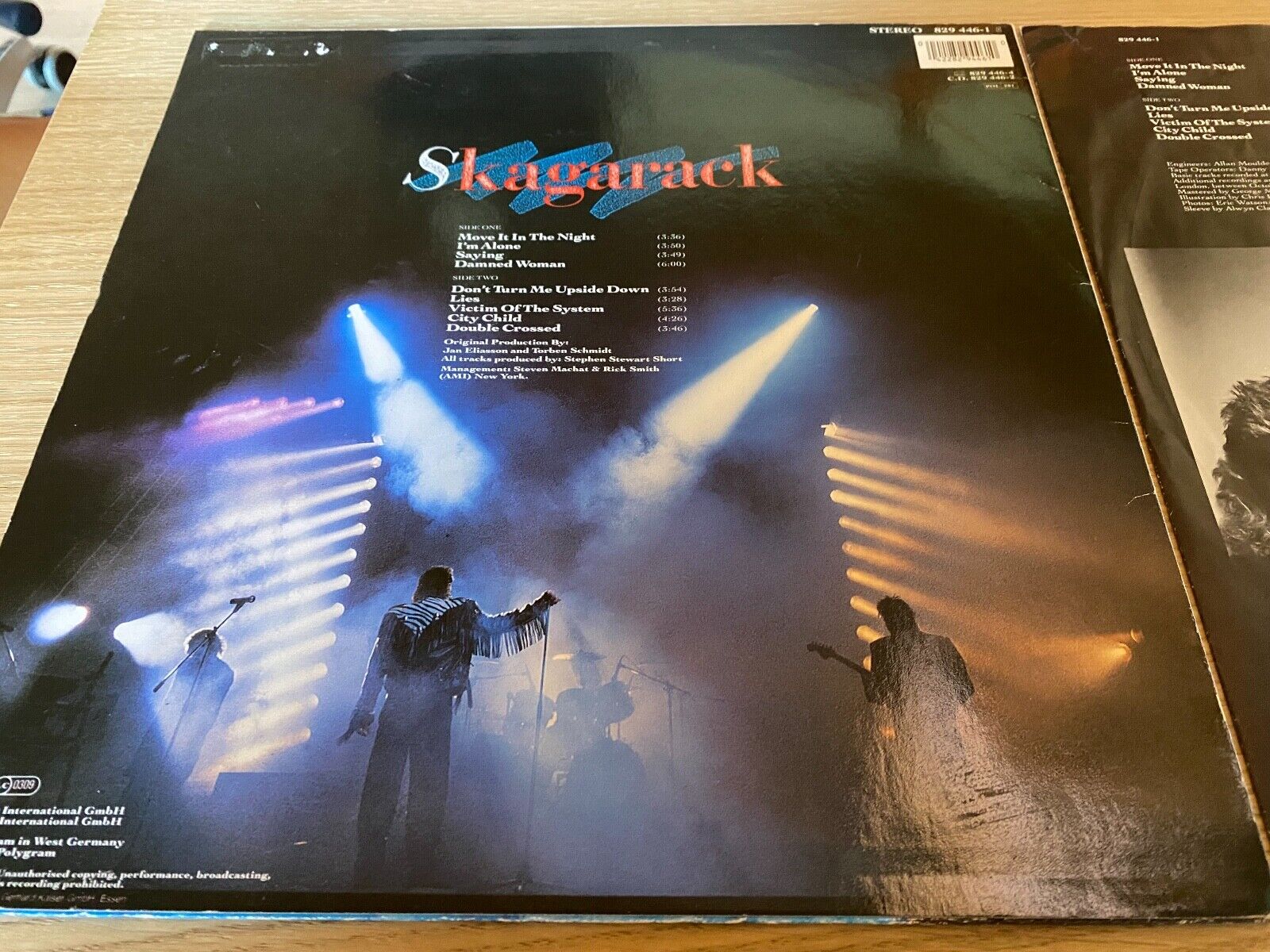 SKAGARACK "SKAGARACK" MINT 9 TRACK VINYL LP 1986 POLYDOR RECORDS + INNER SLEEVE*