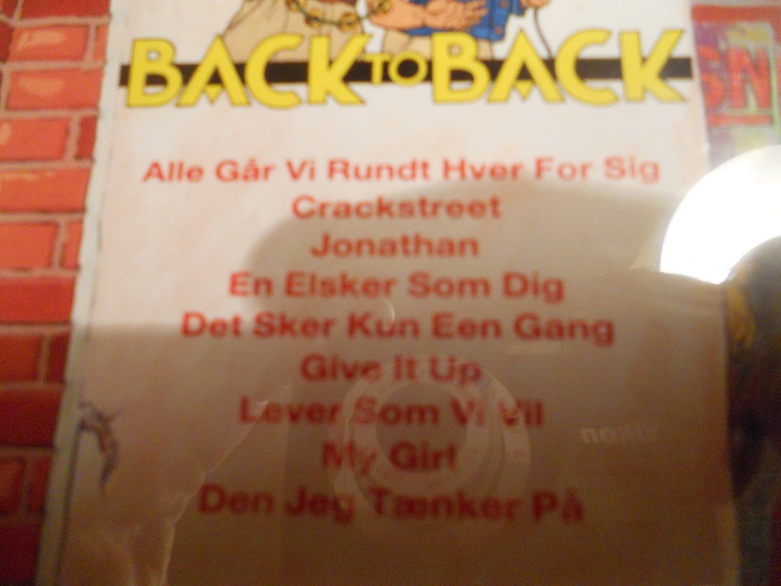 BACK TO BACK CRACKSTREET DANISH 9 TRACK CD ALBUM USED INCL JONATHAN  EN ELSKER*