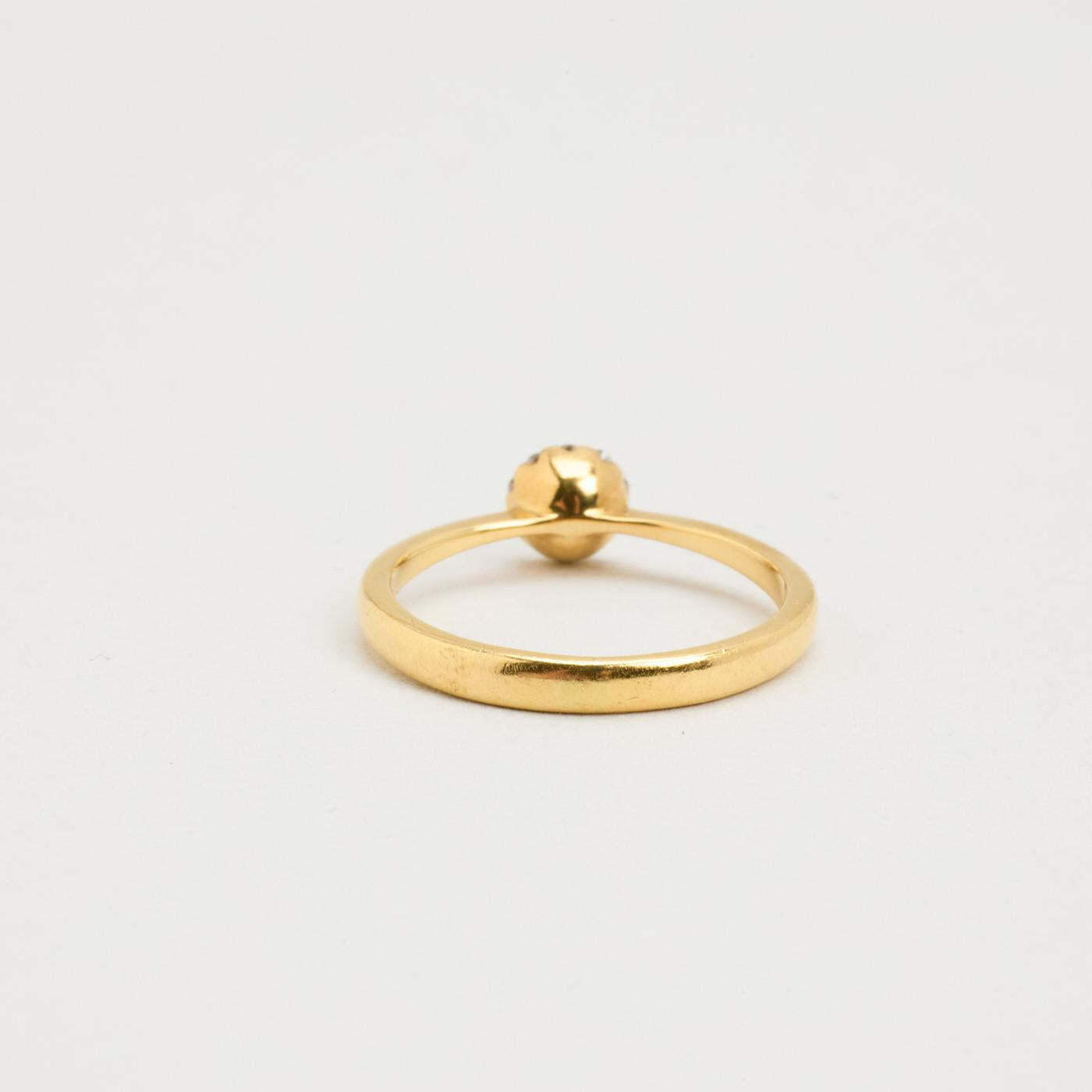 Ring with diamond (016 ct) in 18K Gold size 5¼ | Solid Gold