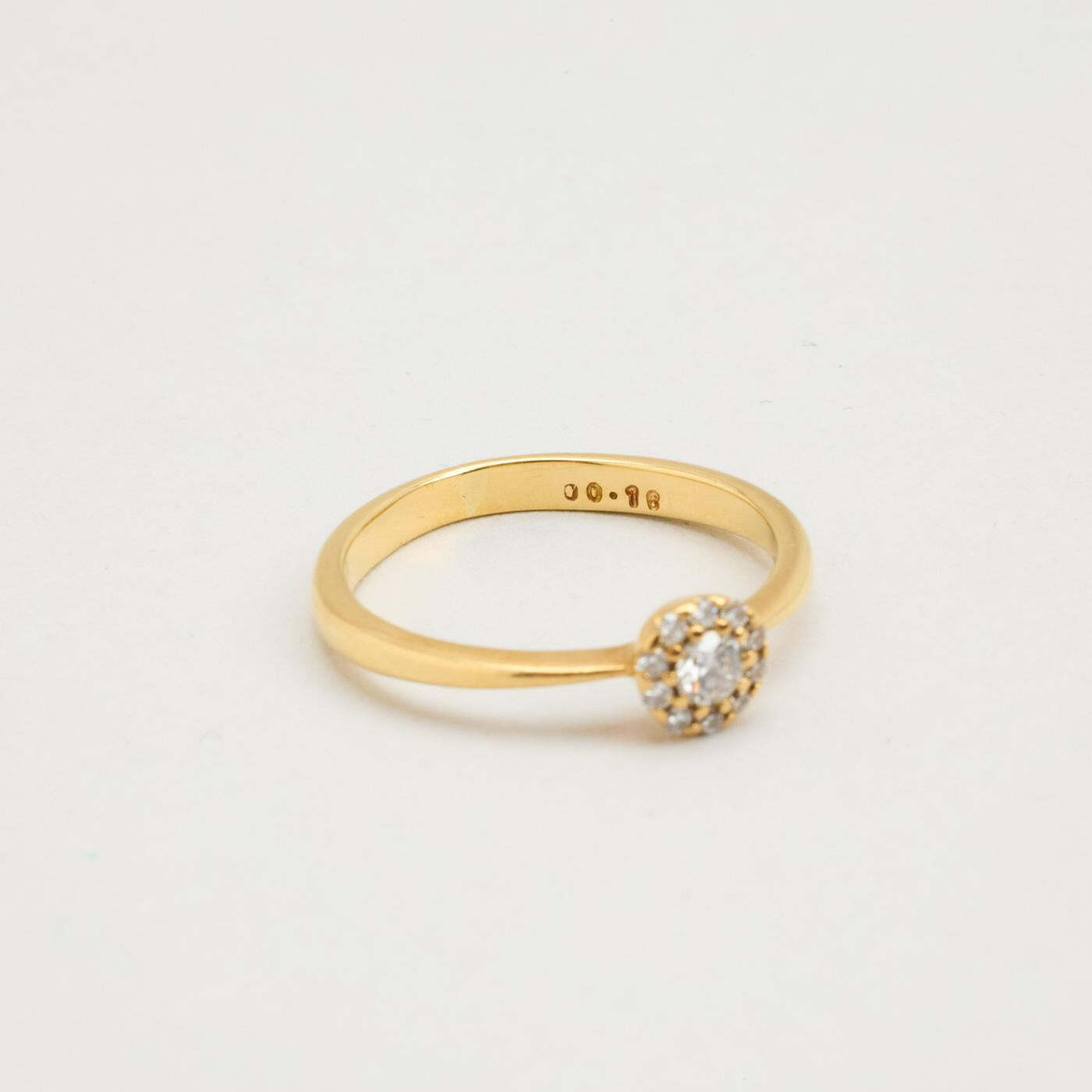 Ring with diamond (016 ct) in 18K Gold size 5¼ | Solid Gold