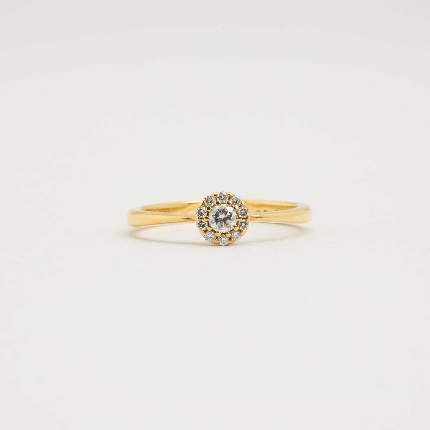 Ring with diamond (016 ct) in 18K Gold size 5¼ | Solid Gold