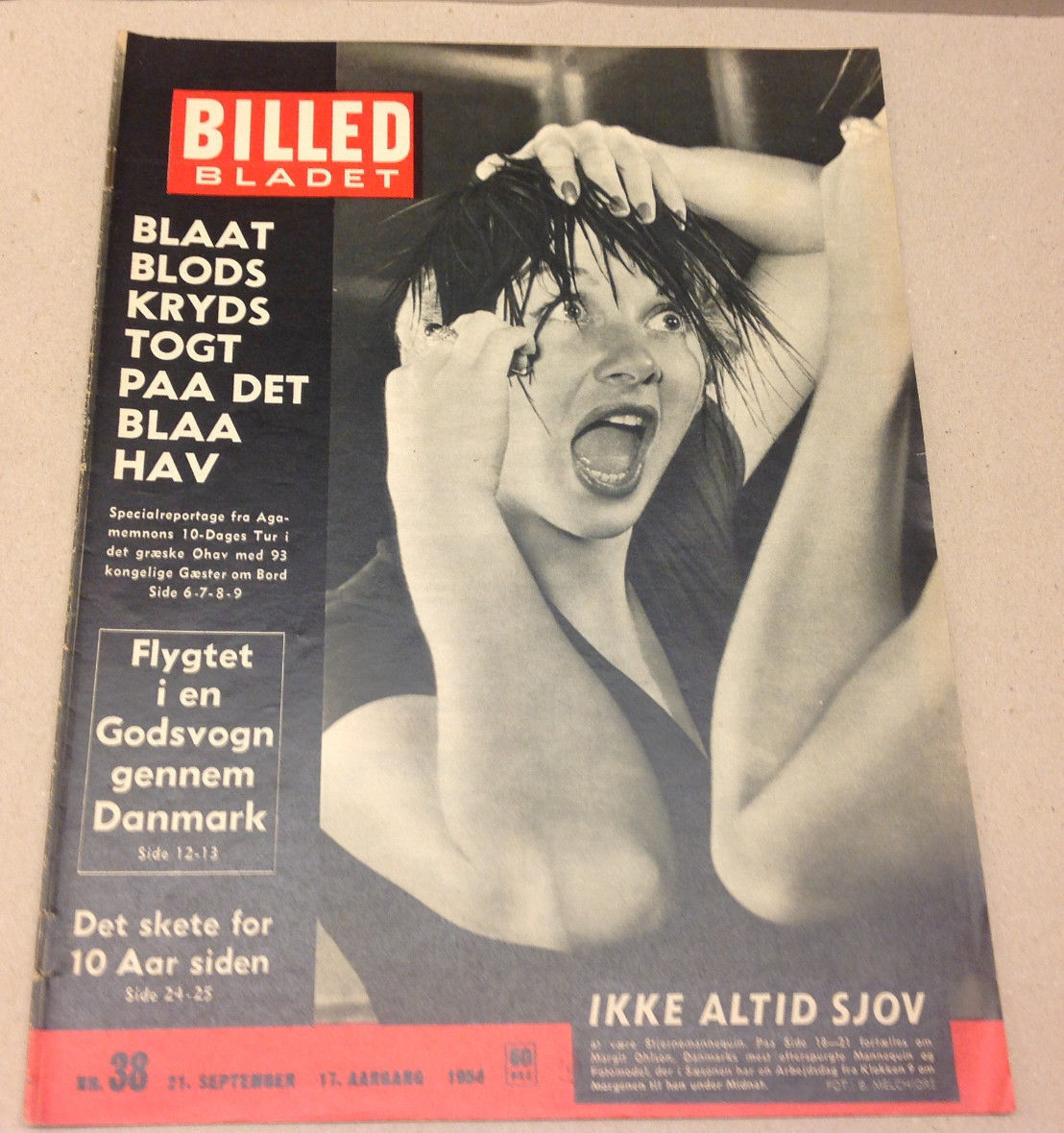 MARGIT OHLSON +GINA LOLLOBRIGIDA ON BACK VTG DANISH Magazine Billed-Bladet 1954