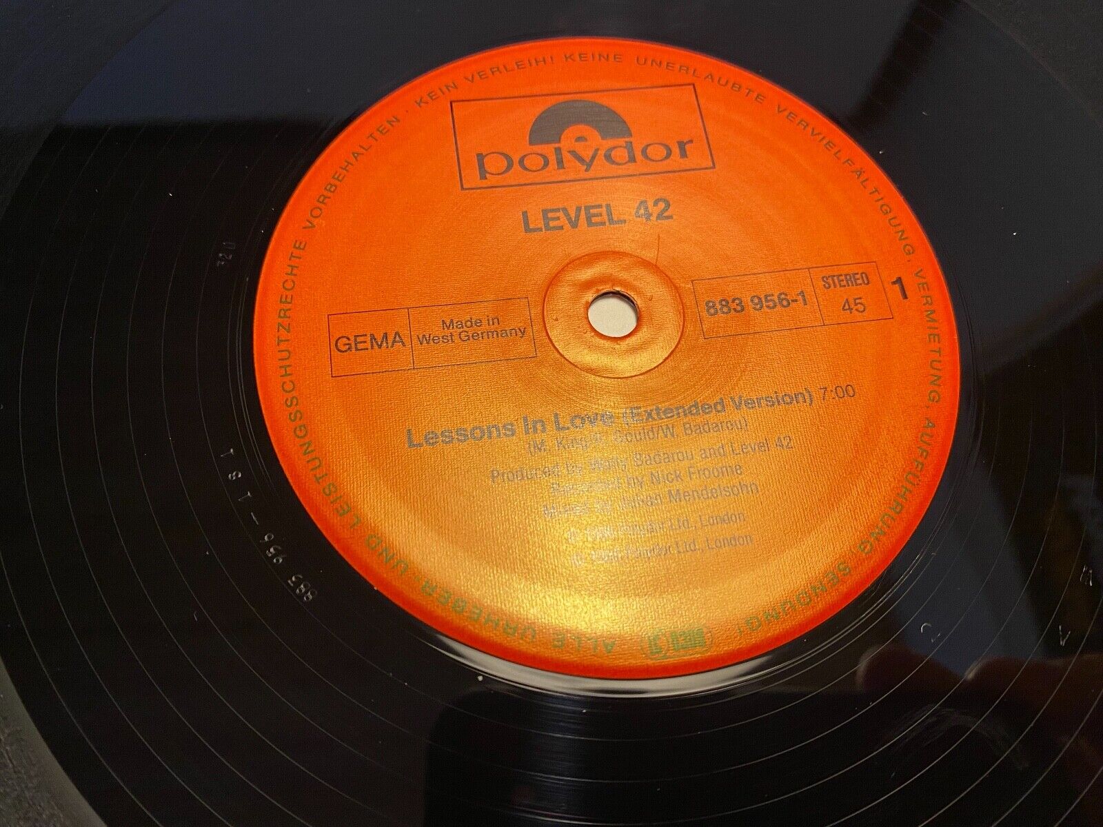 LEVEL 42 "LESSONS IN LOVE" EXTENDED VERSION 1986 1 PRESS VINYL MAXI SINGLE 12"