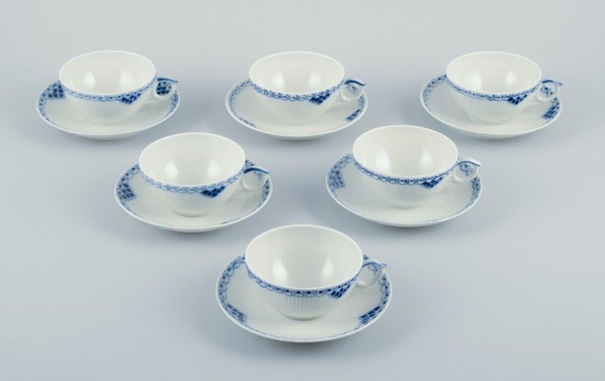 Royal Copenhagen Princess set of six tea cups with saucers 1975-1979