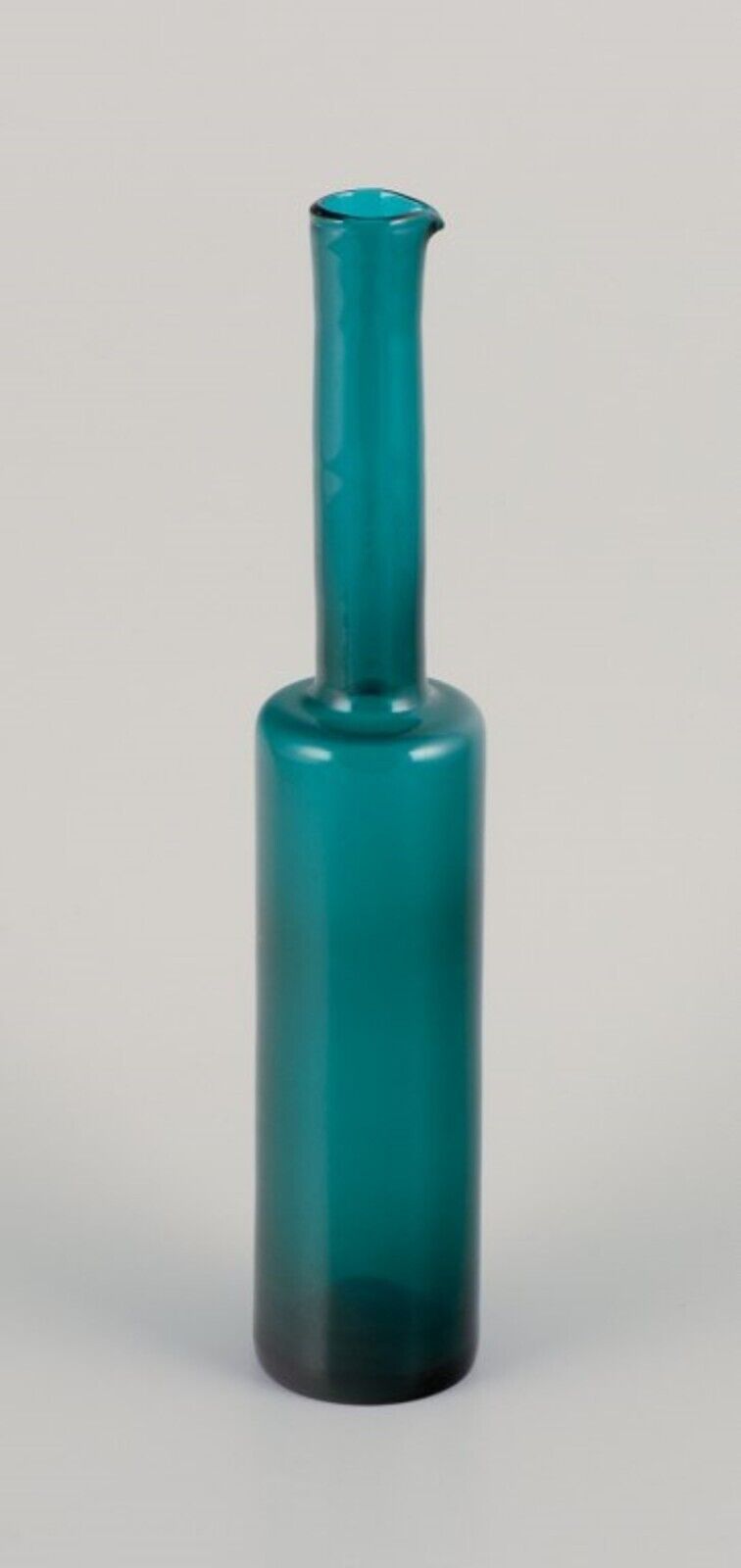 Nanny Still for Riihimäen Lasi Finland  Vase / bottle in turquoise glass 1960