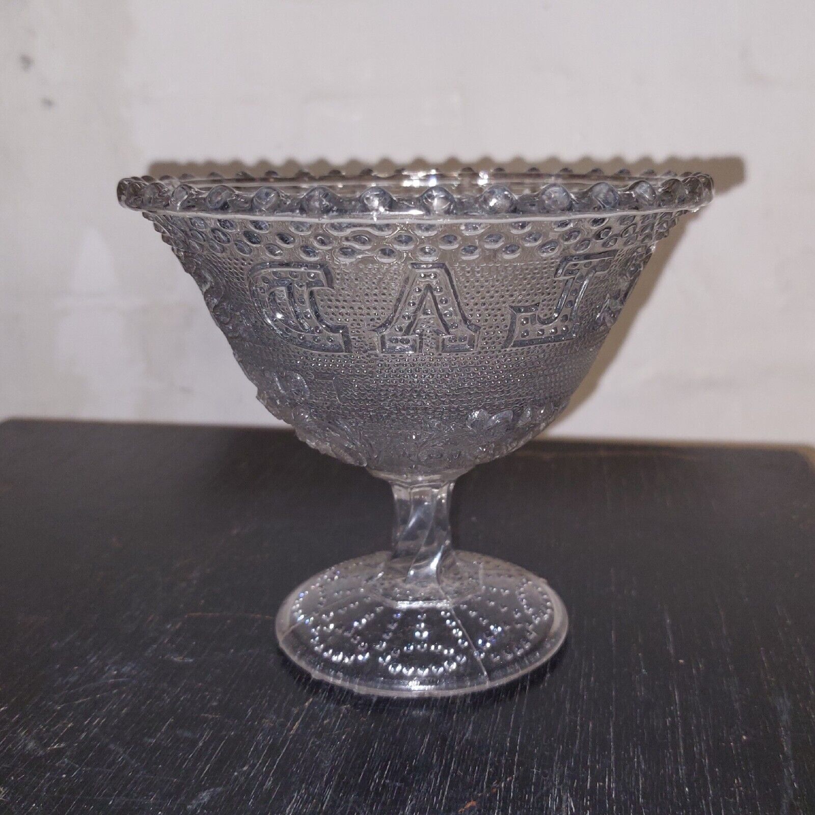 Gladstone for the Million glass pressed glass bowl on foot c 1890