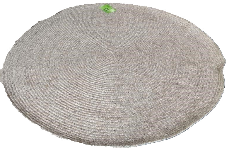 Danish HC Tæpper A/S Stavanger Round Rug Ø160 cm Silver – Wool, Viscose, Cotton