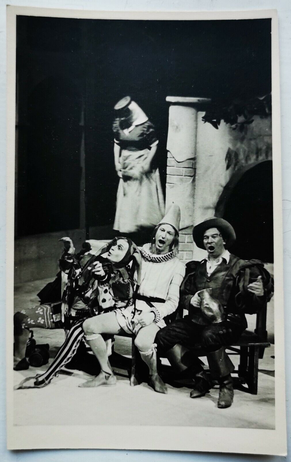 Old photo postcard: On stage in the Opera Singers at work in the 1950s  pok1412