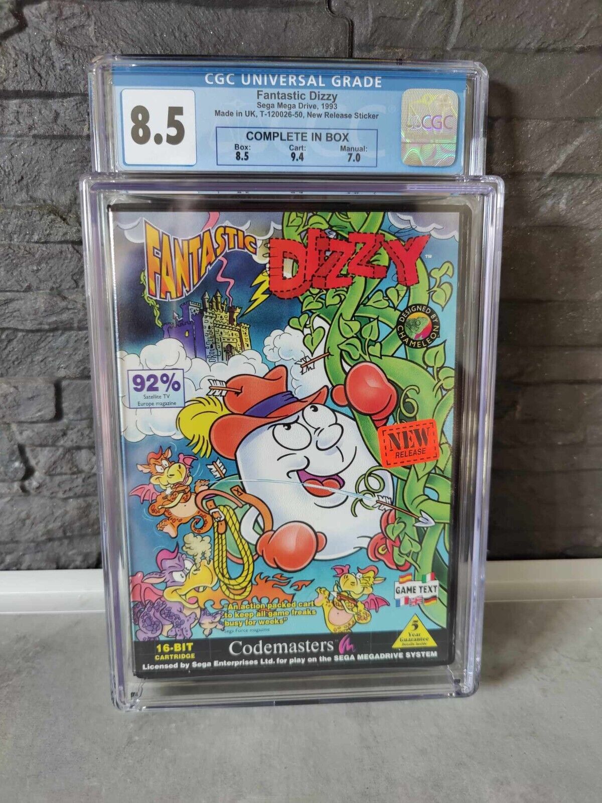 Fantastic Dizzy - SEGA Megadrive Mega Drive - CGC 85 - not wata ukg vga