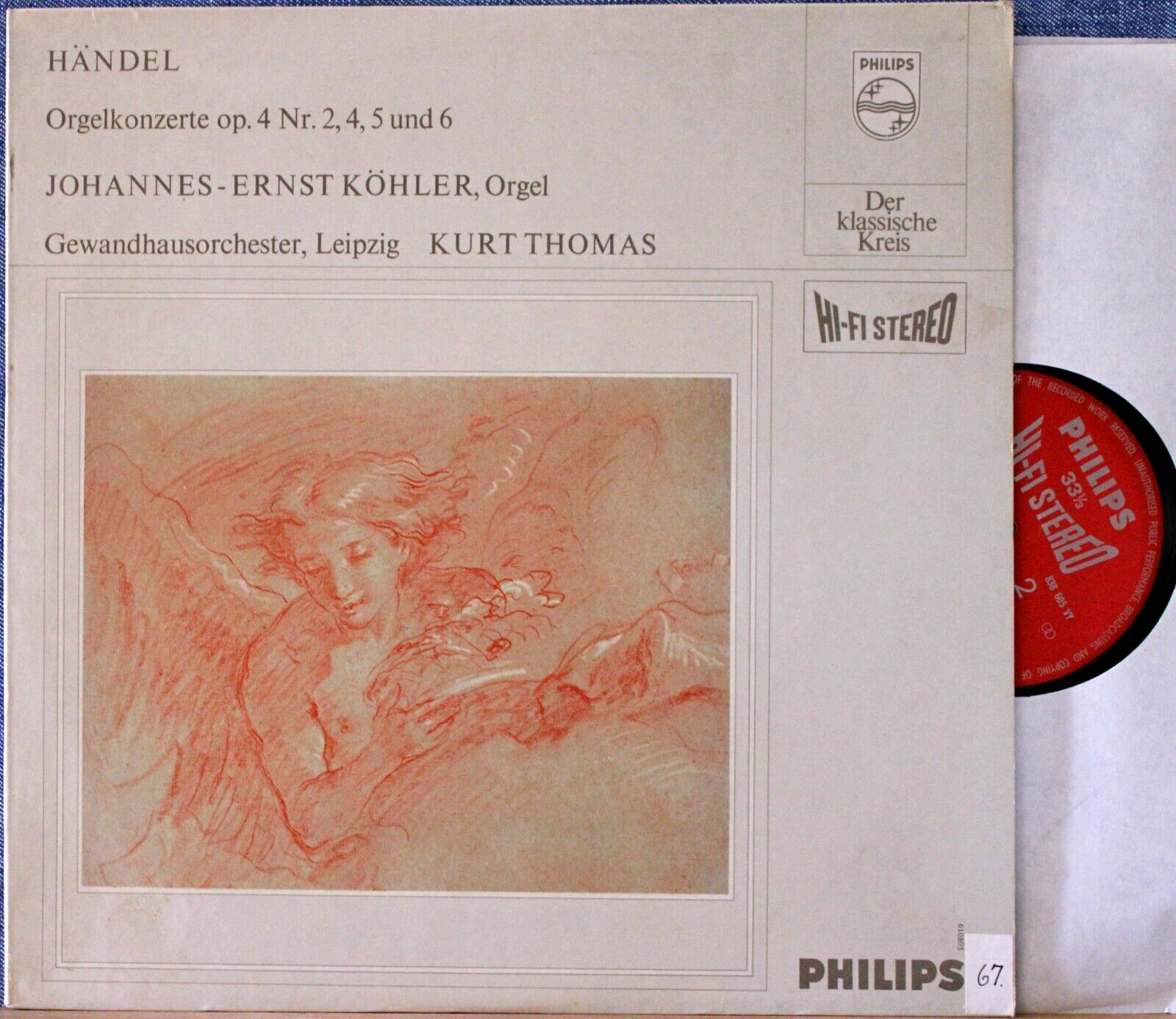 Köhler; Thomas Händel (Organ concertos) Philips 838 605 Hi-Fi stereo NM