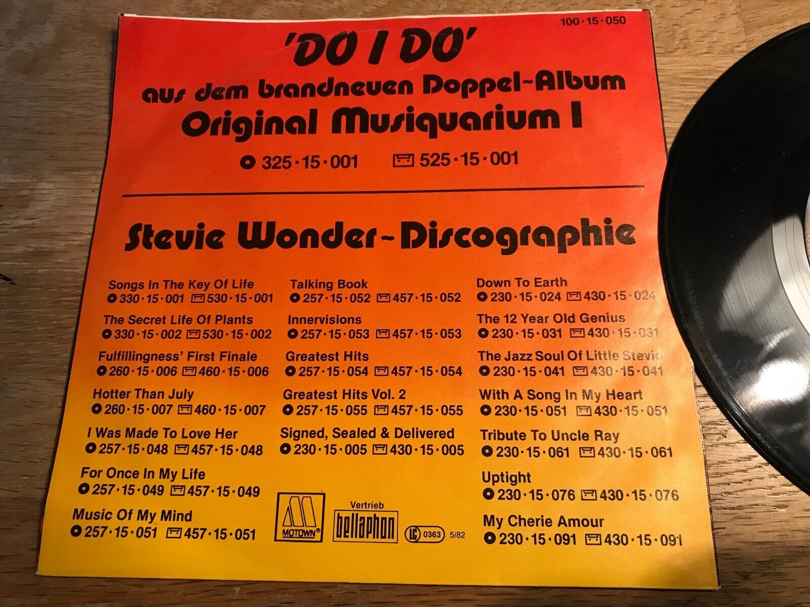 STEVIE WONDER "DO I DO / ROCKET LOVE" 1982 MOTOWN WEST GERMANY 7 INCH VINYL RARE