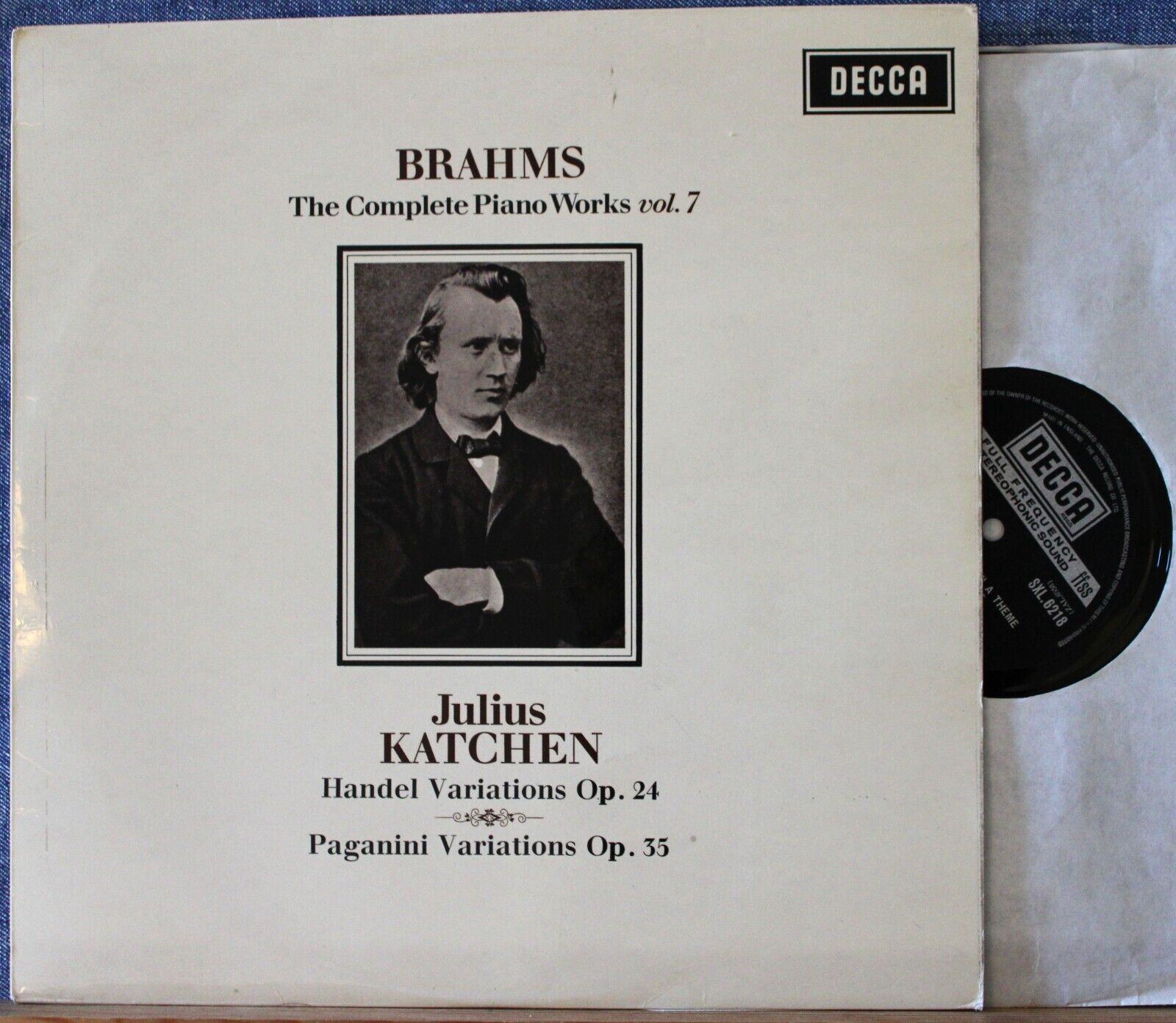 Katchen Brahms (Händel variations; Paganini variations) Decca SXL 6218 NM