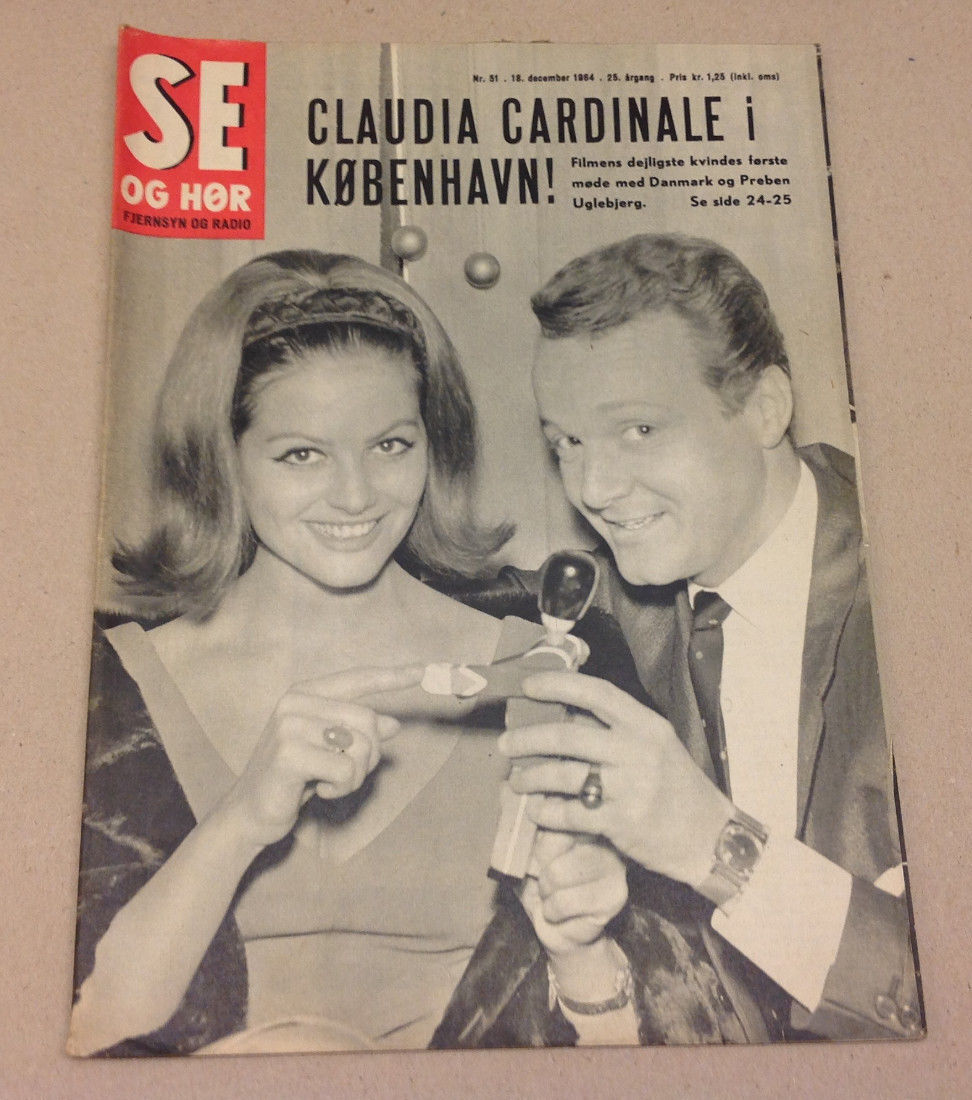 CLAUDIA CARDINALE COPENHAGEN VISIT PREBEN UGLEBJERG VINTAGE Danish Magazine 1964