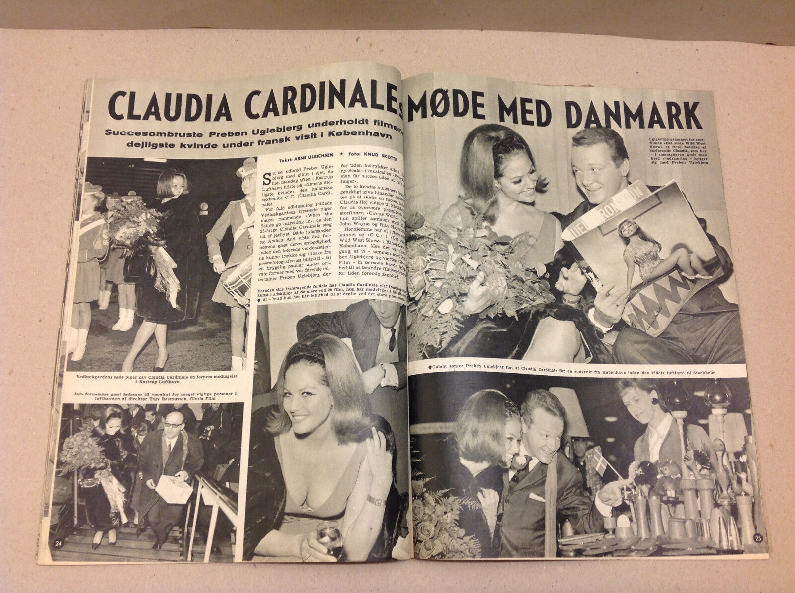 CLAUDIA CARDINALE COPENHAGEN VISIT PREBEN UGLEBJERG VINTAGE Danish Magazine 1964