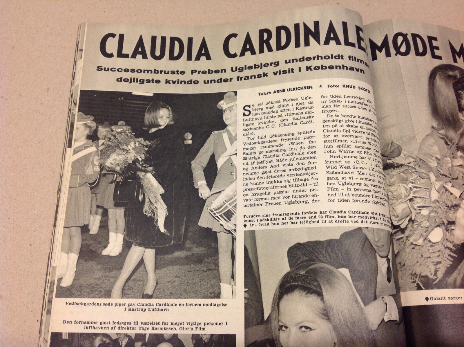 CLAUDIA CARDINALE COPENHAGEN VISIT PREBEN UGLEBJERG VINTAGE Danish Magazine 1964