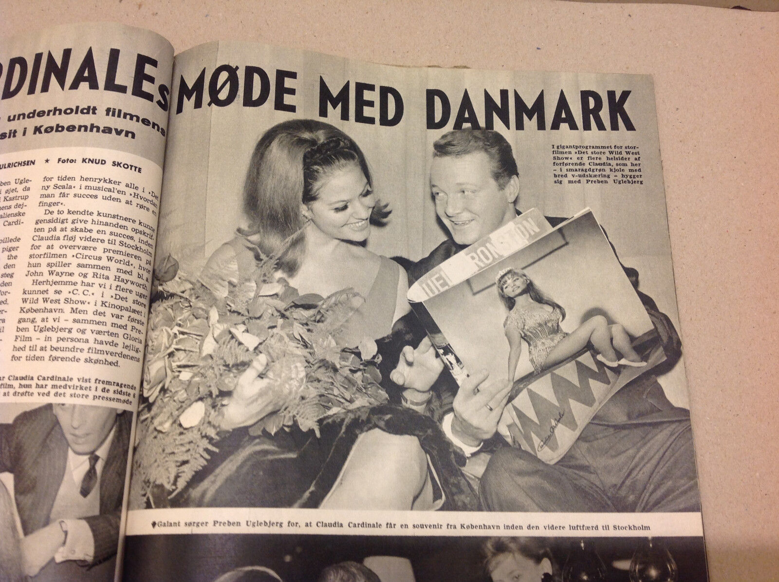 CLAUDIA CARDINALE COPENHAGEN VISIT PREBEN UGLEBJERG VINTAGE Danish Magazine 1964