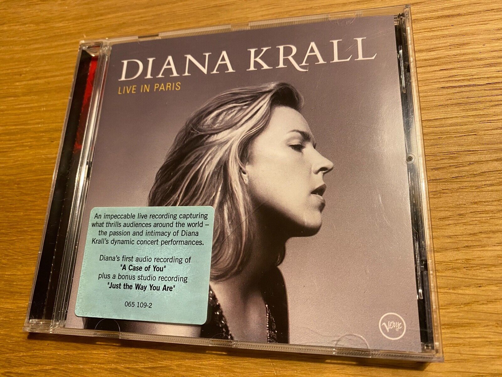 DIANA KRALL "LIVE IN PARIS" 2002 LIVE CD ALBUM 12 LIVE TRACKS VERVE RECORDS EU