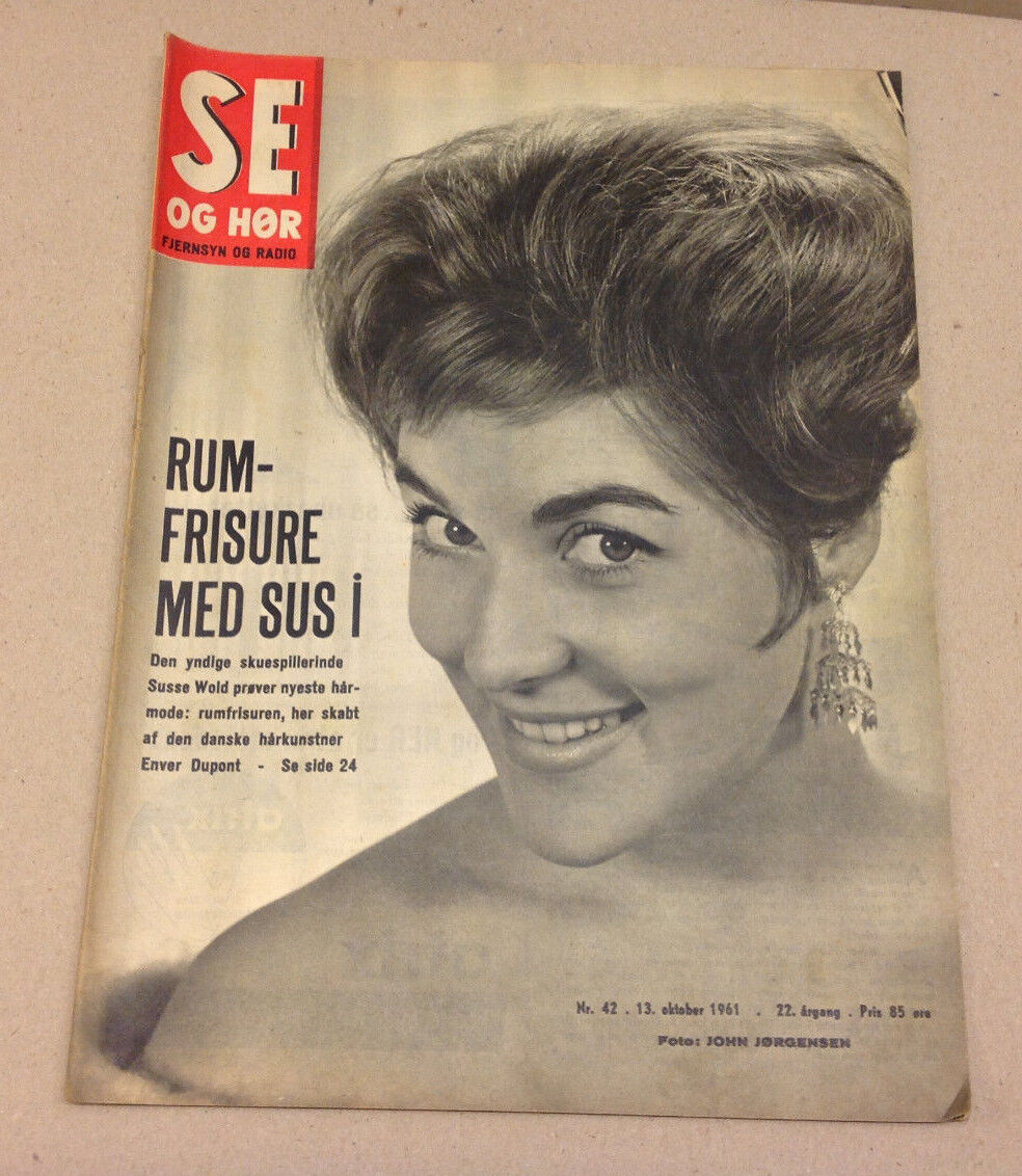 SUSSE WOLD ACTRESS AND SINGER DENMARK FRONT COVER VINTAGE Danish Magazine 1961