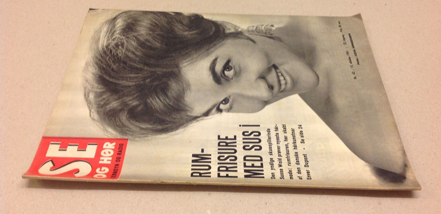 SUSSE WOLD ACTRESS AND SINGER DENMARK FRONT COVER VINTAGE Danish Magazine 1961