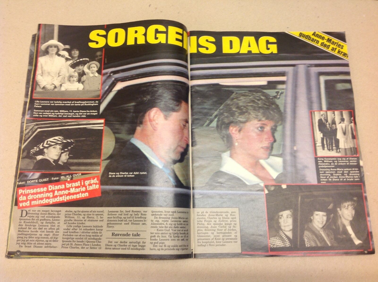 Princess Diana Leonora Knatchbull Funeral Vtg Danish Magazine 1992 "Se og Hoer"