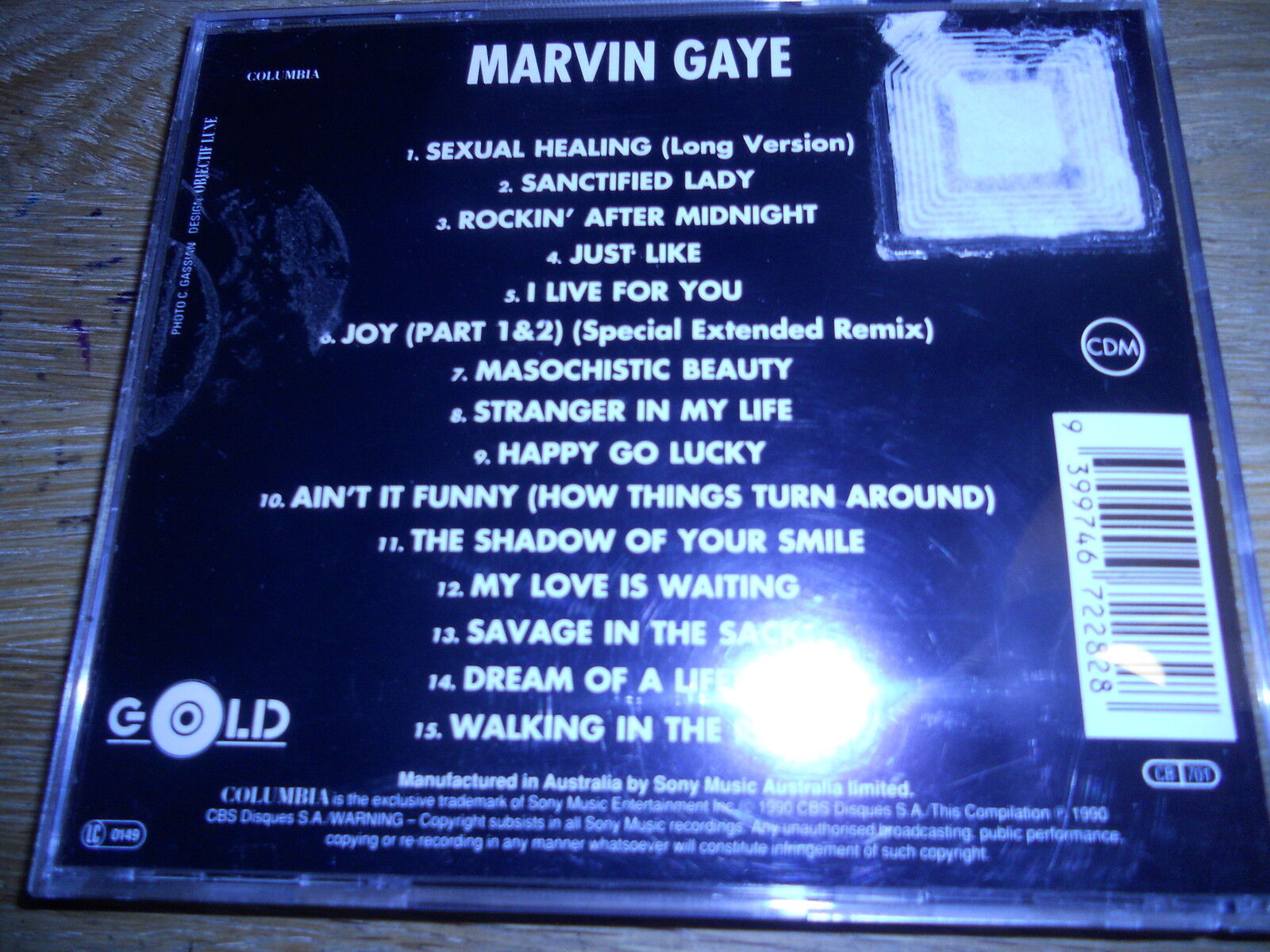 MARVIN GAYE "COLLECTION GOLD" 1990 CD 15 TRACKS AUSTRALIAN EDITION COLUMBIA CDM*