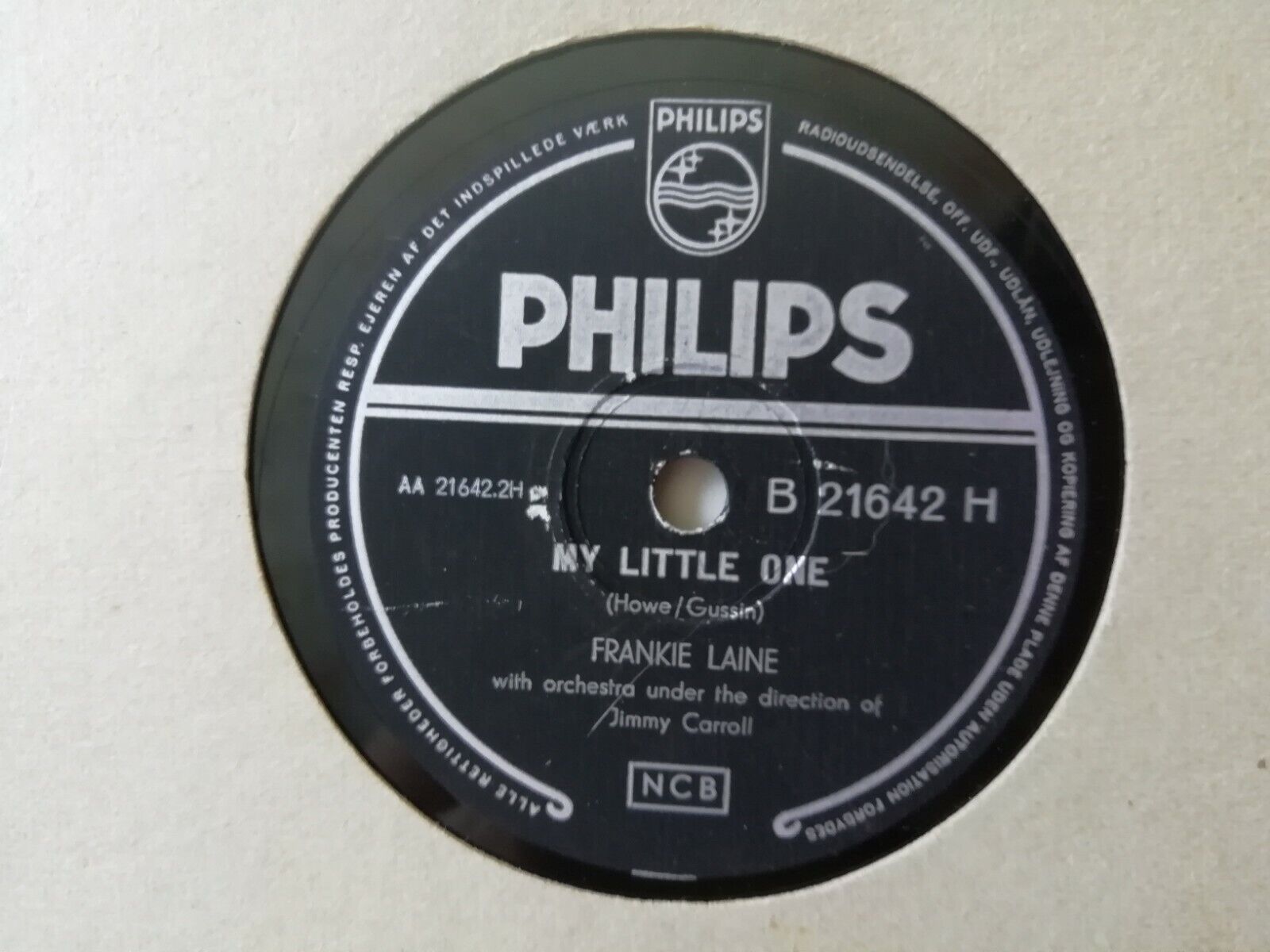 78 rpmFRANKIE LANE My Little One/Hummingbird Philips DenmarkVG-