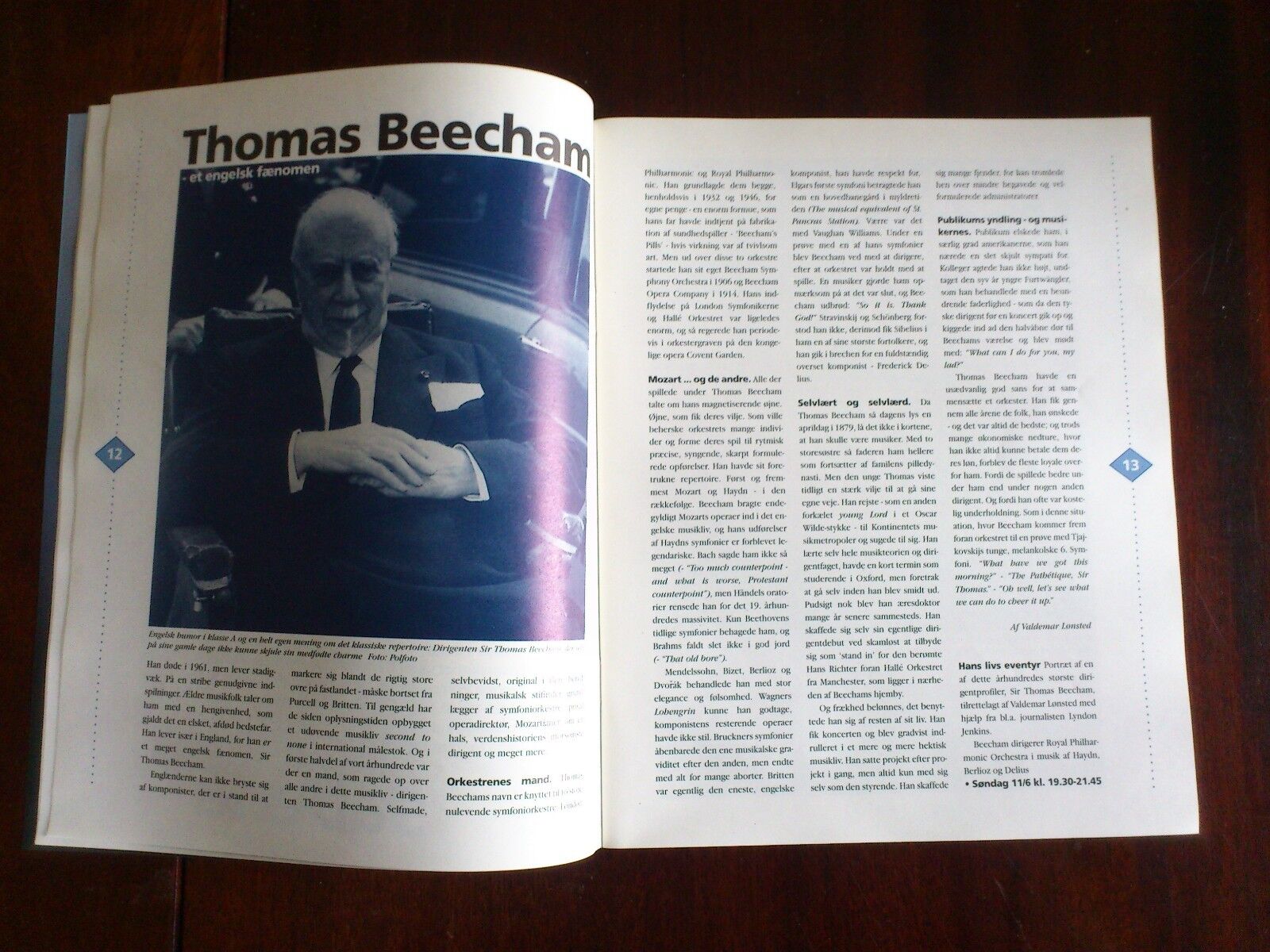 Danish music magazine"P2 Musik" Charlie ParkerThomas Beecham1995