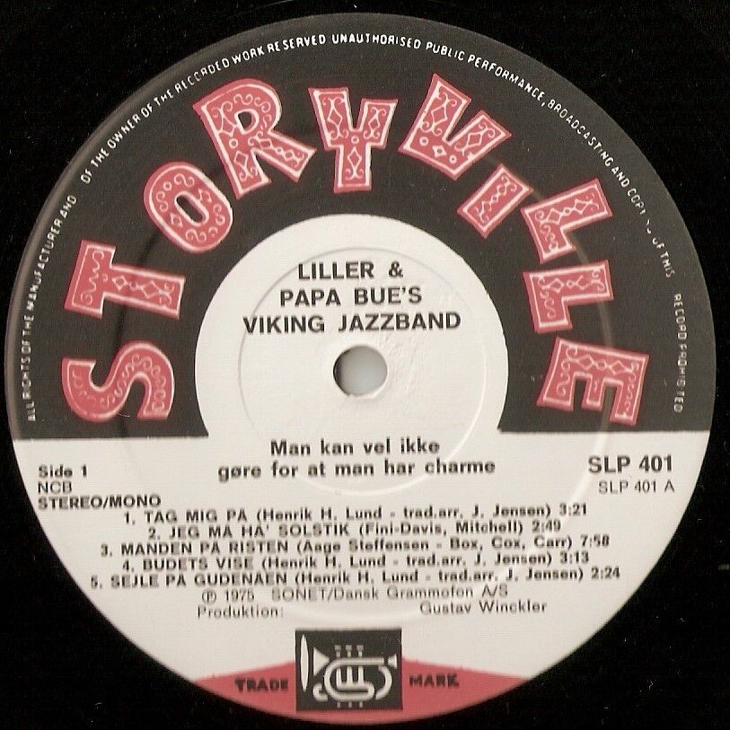 LILLER  PAPA BUE`S VIKING JAZZBAND STORYVILLE DANISH LP 1975 TRAD JAZZ ORLEANS