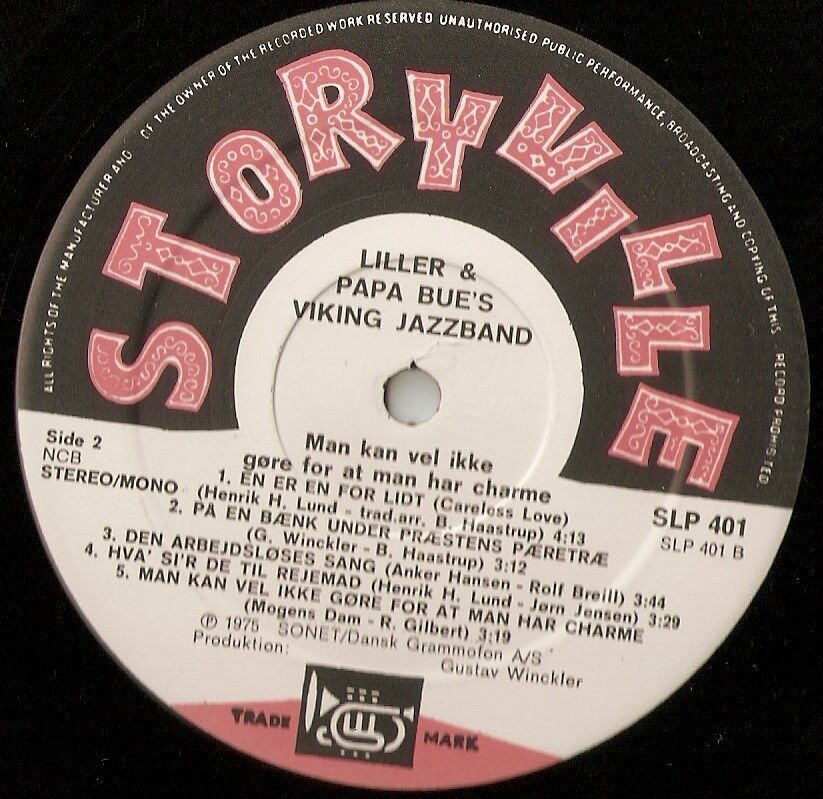 LILLER  PAPA BUE`S VIKING JAZZBAND STORYVILLE DANISH LP 1975 TRAD JAZZ ORLEANS