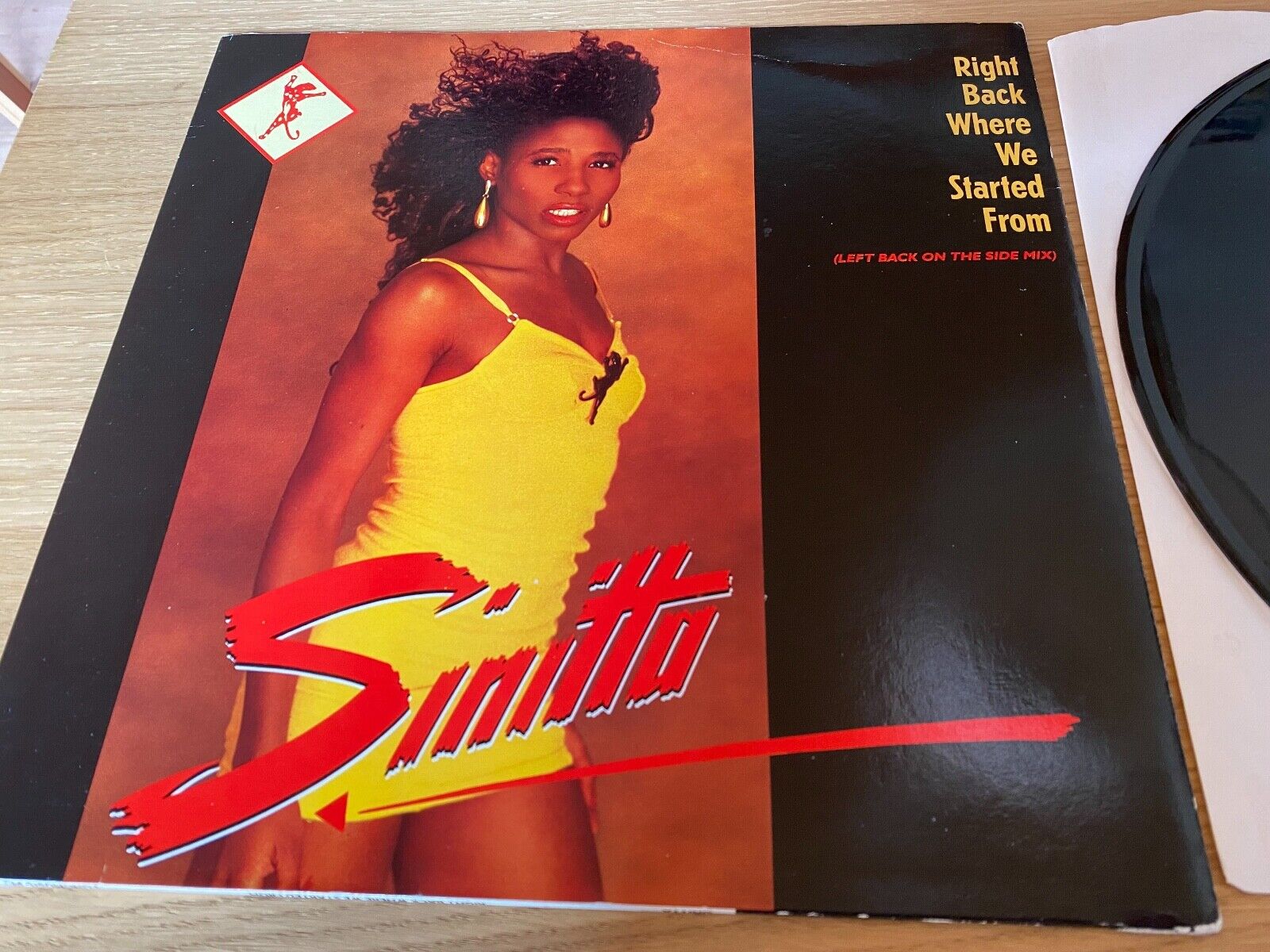 SINITTA "RIGHT BACK WHERE WE STARTED FROM" SPANISH 1989 FONO MUSIC 45RPM 12 INCH