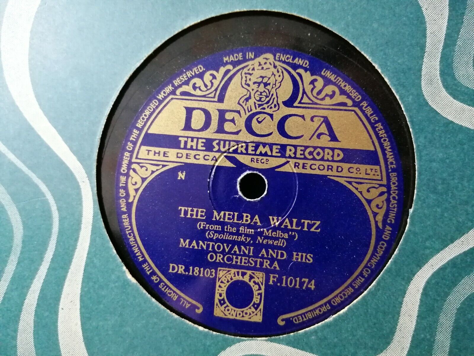 78 rpm shellacMANTOVANI and his orchestraThe Melba Waltz/We'll Gather Lilacs