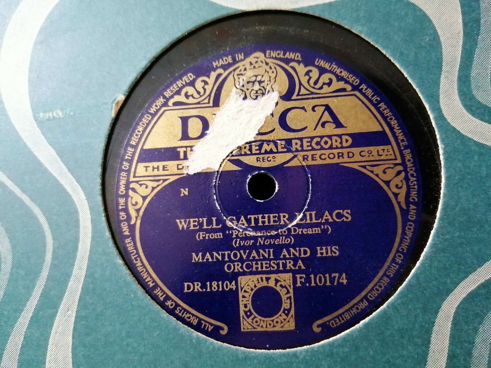 78 rpm shellacMANTOVANI and his orchestraThe Melba Waltz/We'll Gather Lilacs