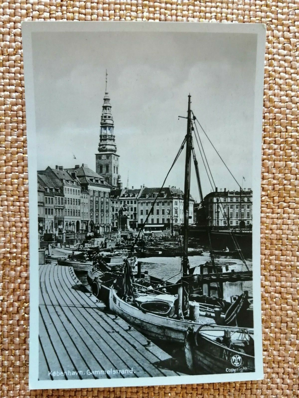 Vintage Danish postcardCopenhagenGammel StrandThe Fish Market 1950s