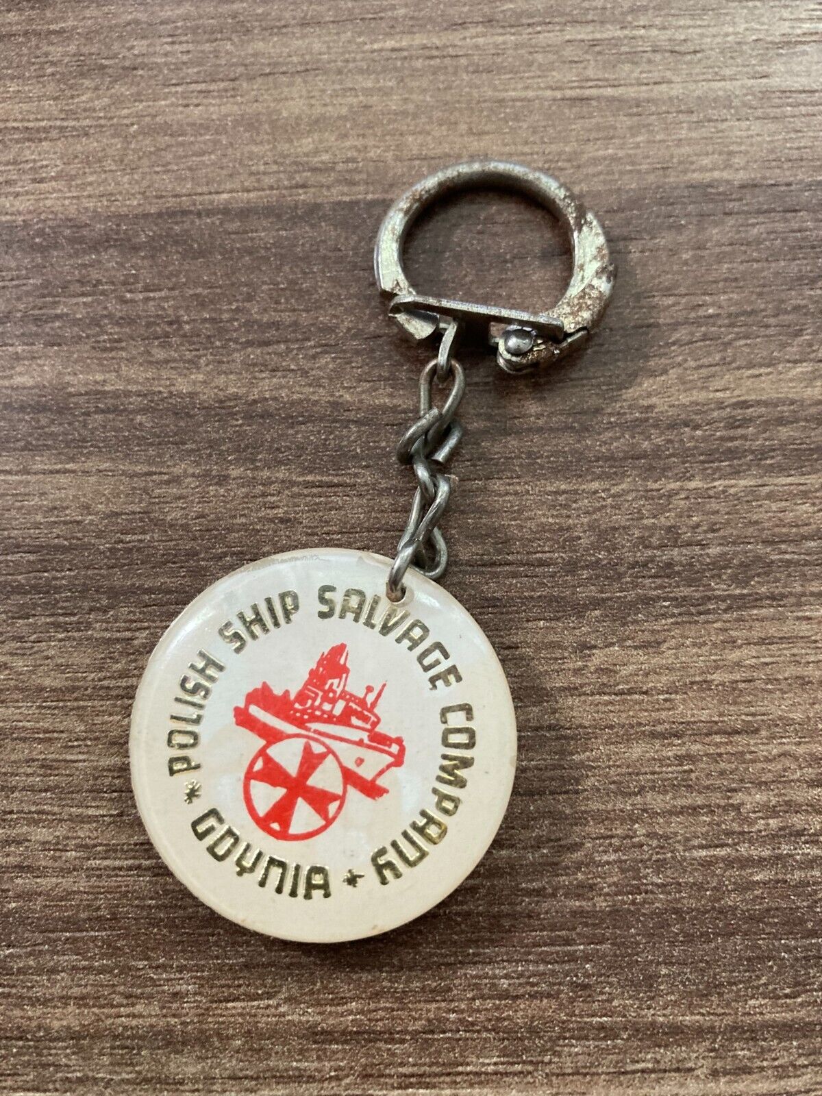 Vintage Polish Ship Salvage Company Keychain - Gdynia 1980s Collectible