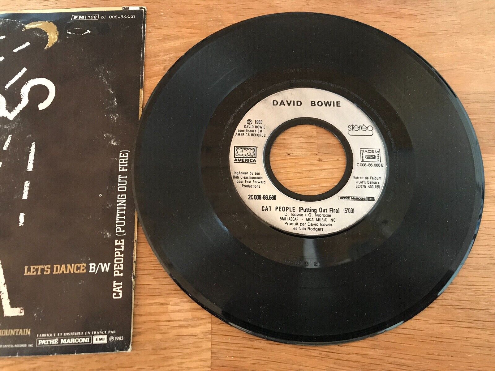 DAVID BOWIE "LET´S DANCE" EMI AMERICA RECORDS SACEM FRENCH 1983 VINYL SINGLE OOP