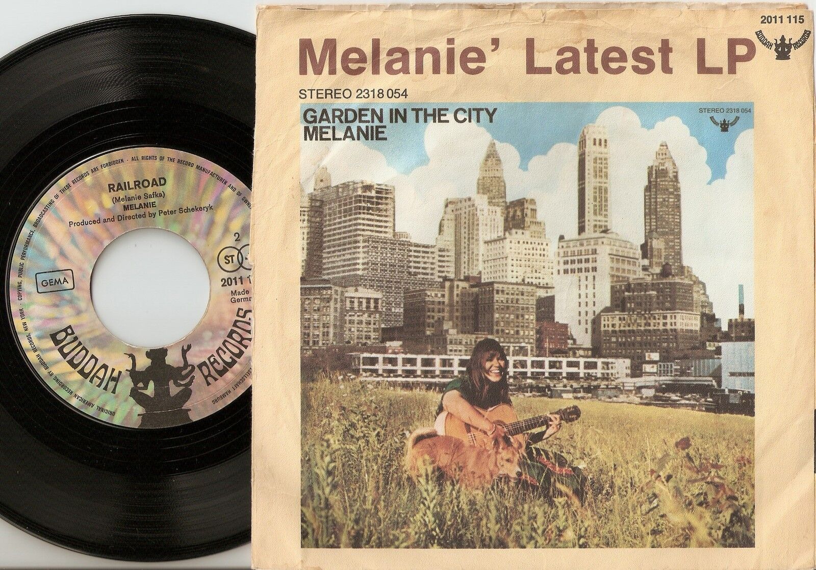 MELANIE RING THE LIVING BELL  RAILROAD GERMAN 45+PS 1972 FOLK COUNTRY