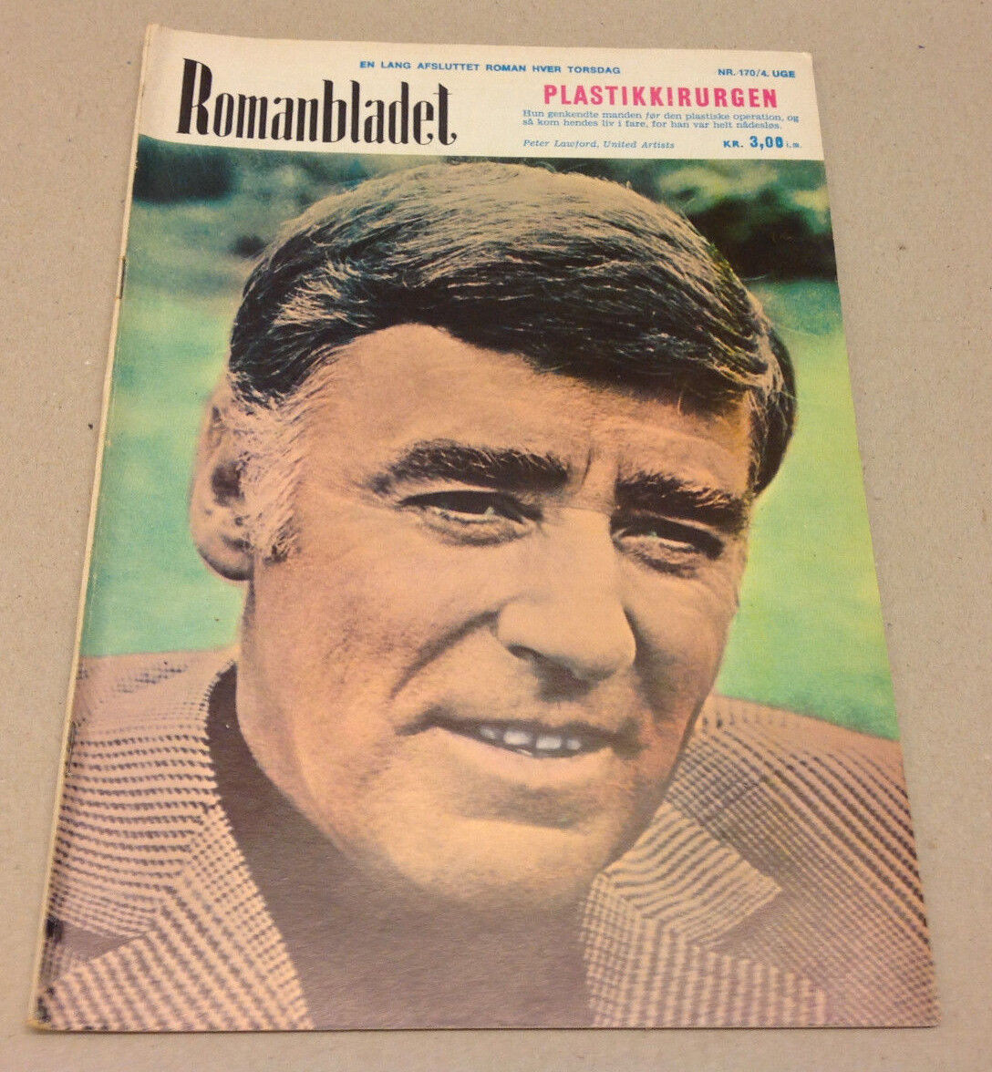 PETER LAWFORD ON A FRONT COVER VINTAGE Danish Novelle Romanbladet Magazine 1977