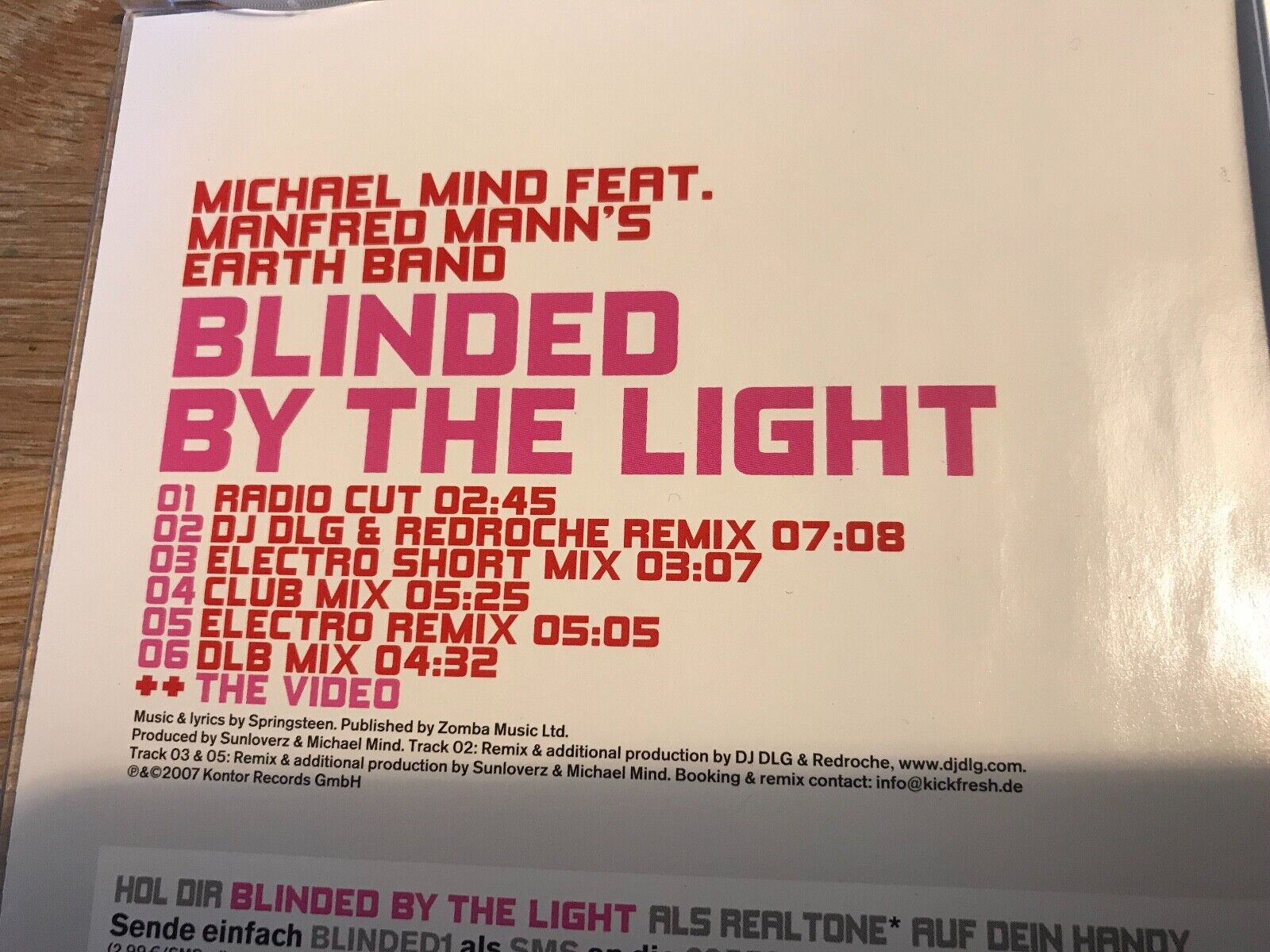 MICHAEL MIND  MANFRED MANN´S EARTH BAND BLINDED BY THE LIGHT BRUCE SPRINGSTEEN