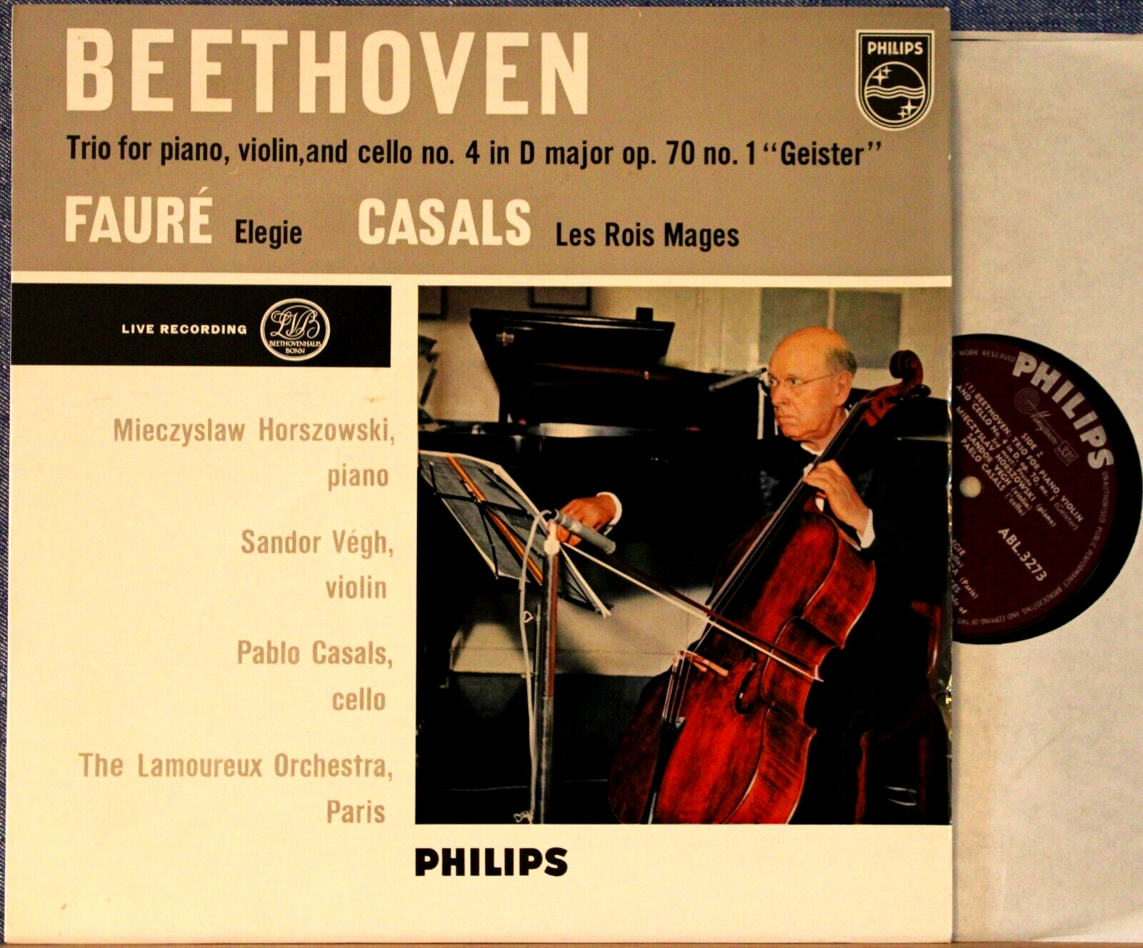 Horszowski; Végh; Casals Beethoven (Piano trio op 701) etc Philips 00506 NM