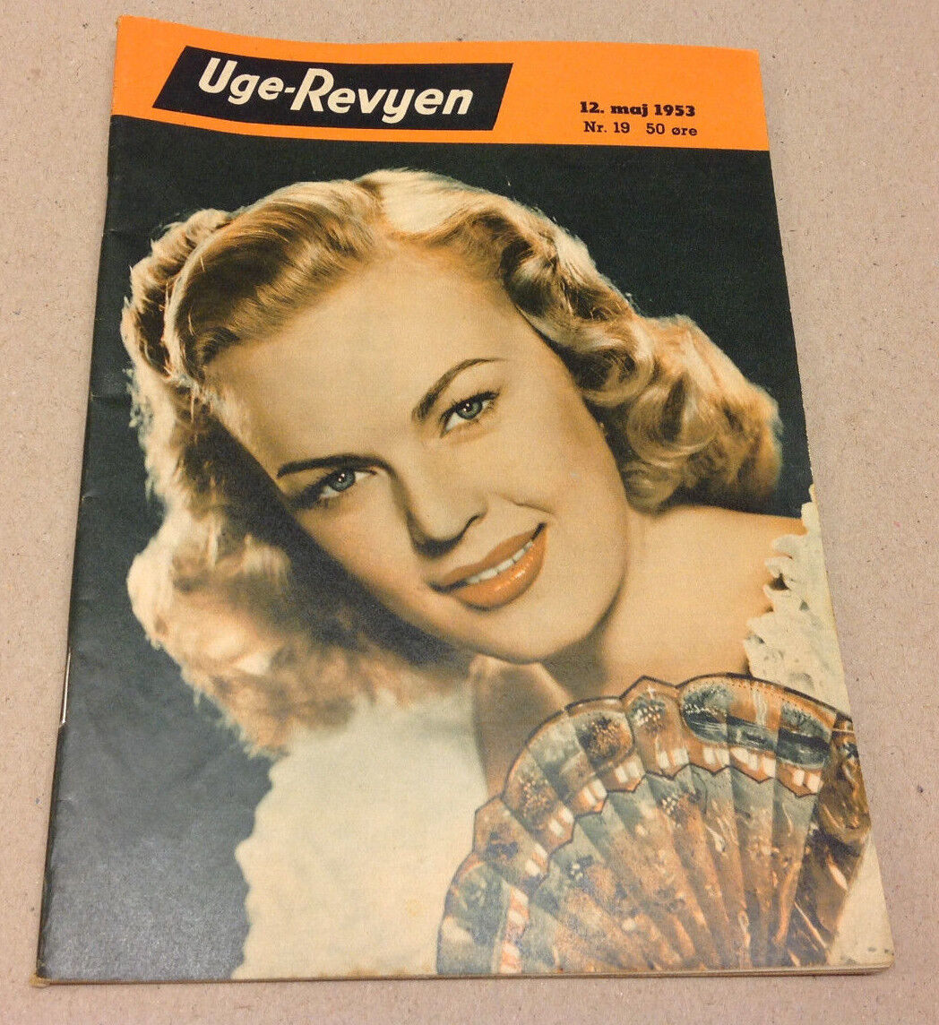 JUNE HAVER FRONT COVER +MARY LOU WILLIAMS ON BACK COVER VTG Danish Magazine 1953