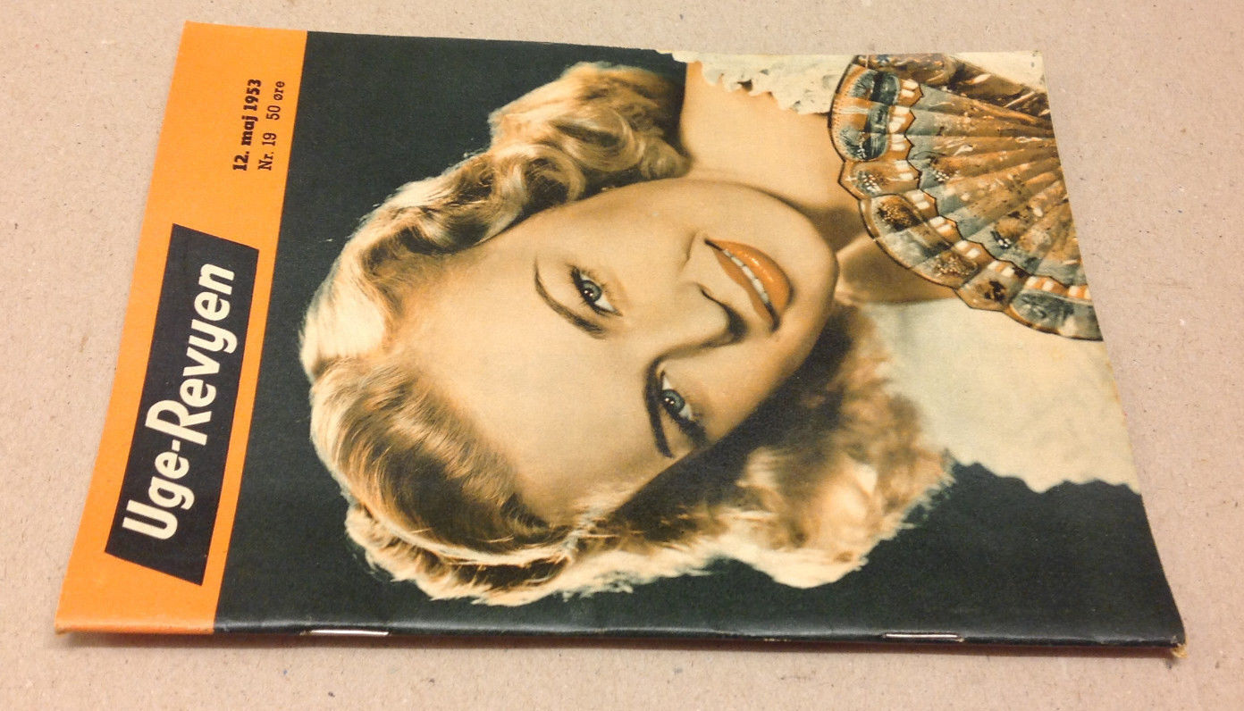 JUNE HAVER FRONT COVER +MARY LOU WILLIAMS ON BACK COVER VTG Danish Magazine 1953